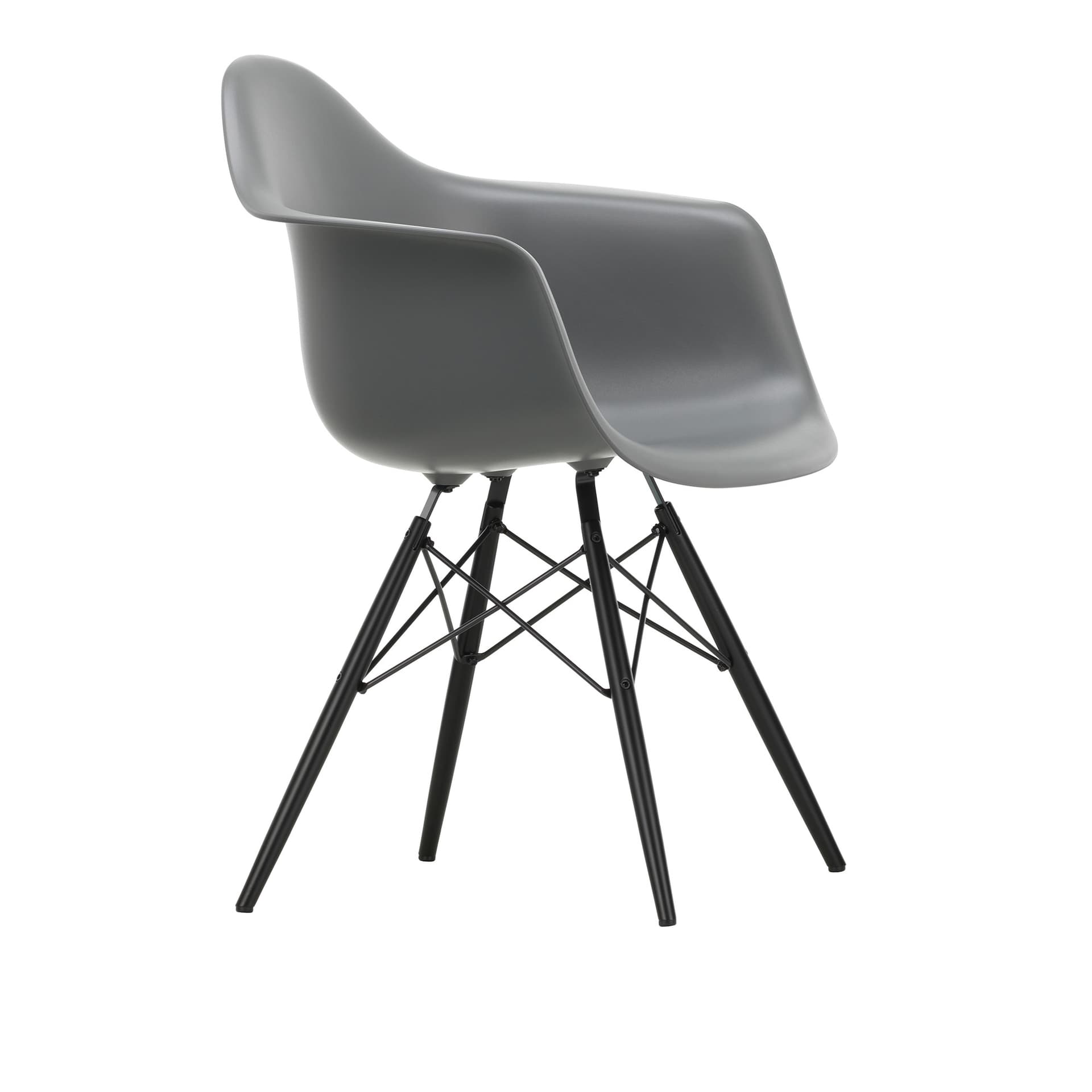 Vitra - Eames Plastic Armchair DAW - 24 Light Grey - Black Maple - Spisestoler - Charles & Ray Eames - Grå - Metall/Tre/Plast