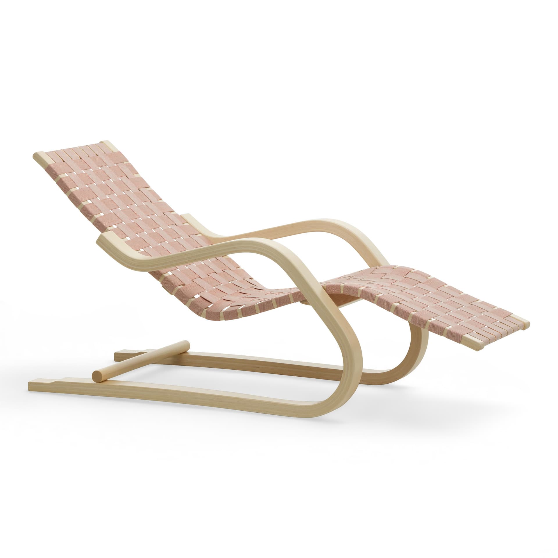 Artek - Lounge Chair 43 Natural Red - Lenestoler - Alvar Aalto - Rød - Tre/Tekstilmateriale