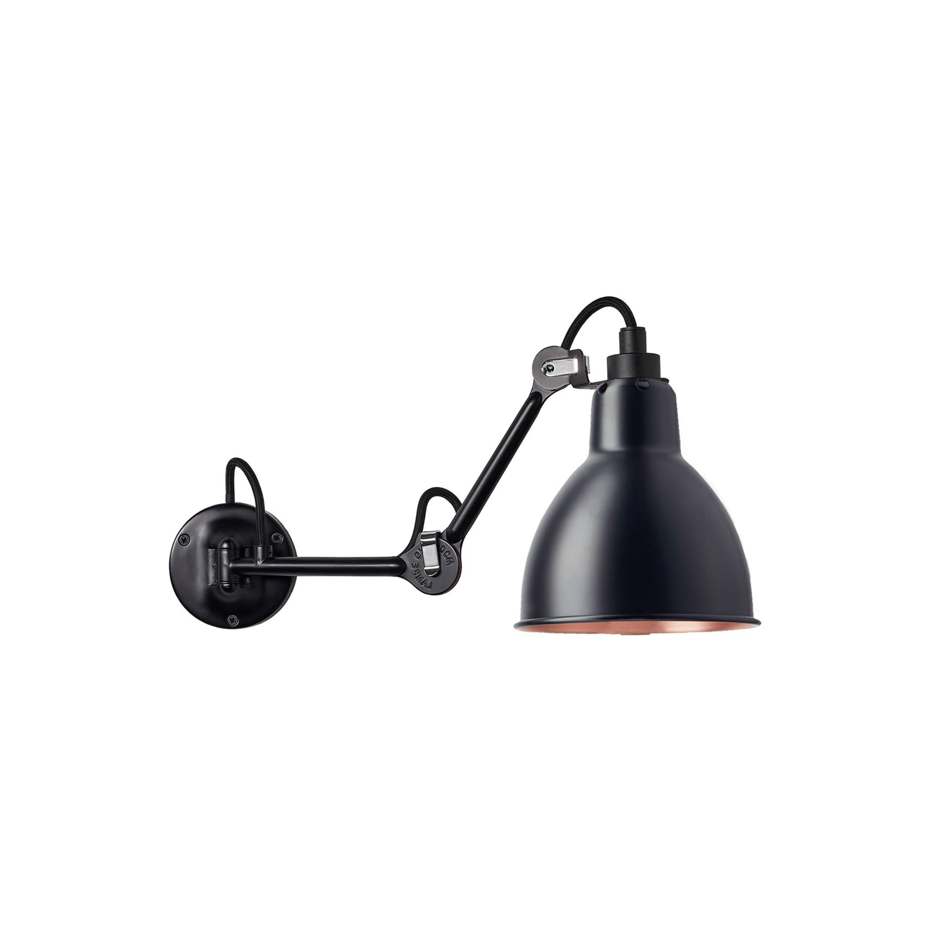 Lampe Gras - 204 Vegglampe Svart/Svart/Kobber