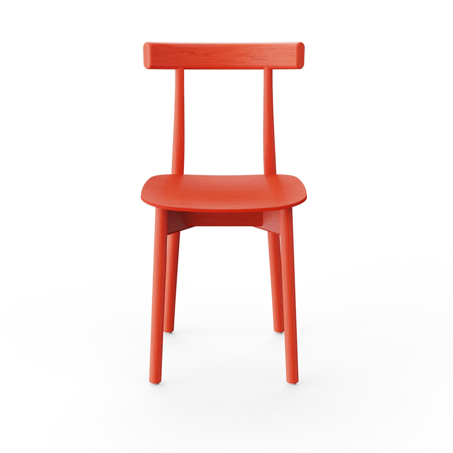 NINE - Skinny Wooden Chair Red stained ash RAL 3020 - Spisestoler - John Tree - Rød - Tre