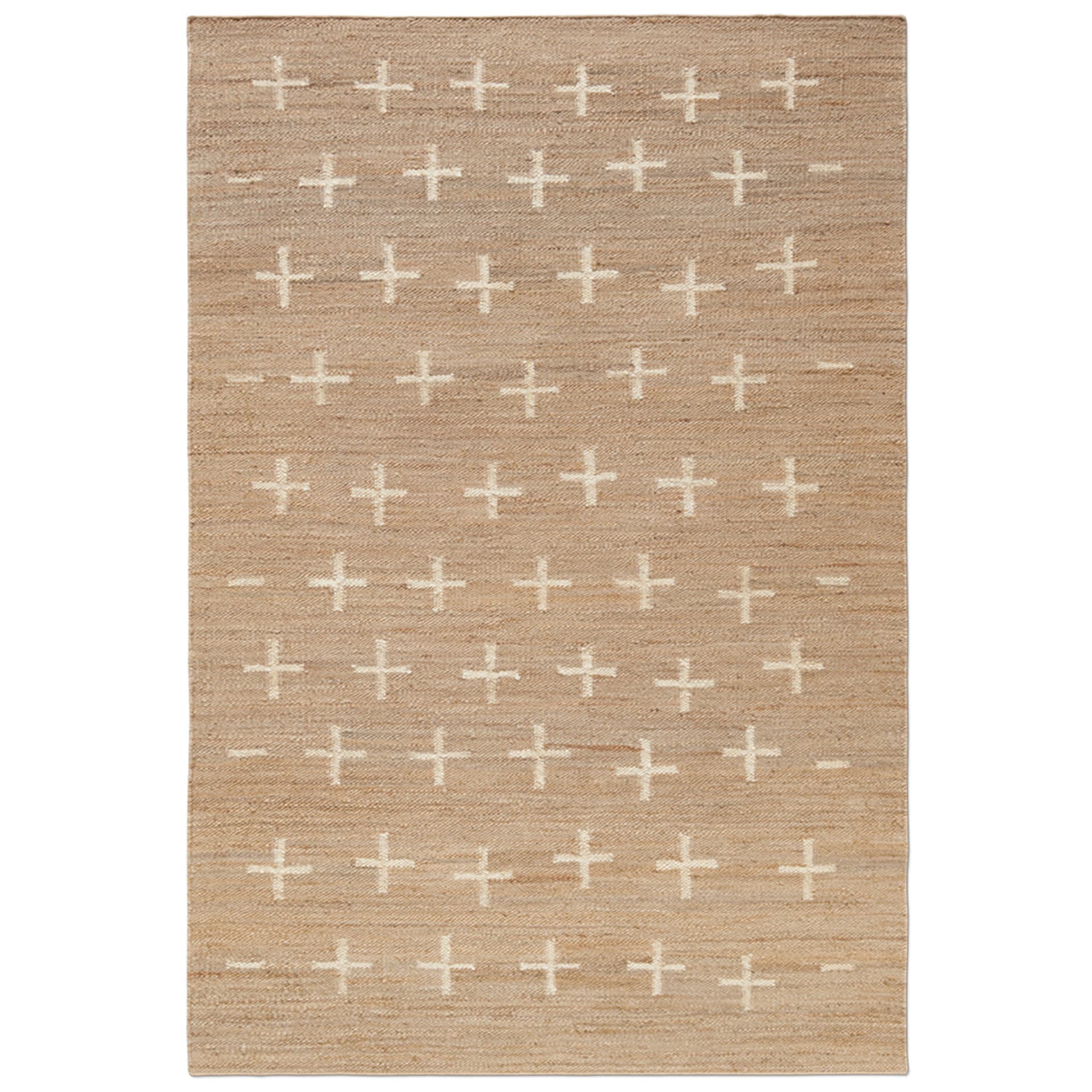 Nordic Knots - Jute Cross Cream 200 x 300 cm - Mønstrede tepper - Beige - Jute