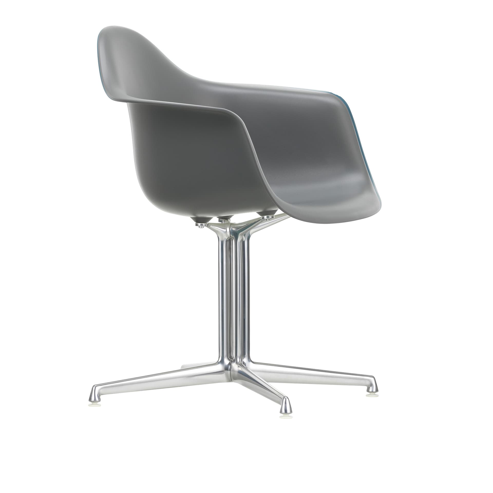 Vitra - Eames Plastic Armchair DAL - 56 Granite Grey - Aluminium Polished - Kontorstoler - Charles & Ray Eames - Grå - Metall/Plast