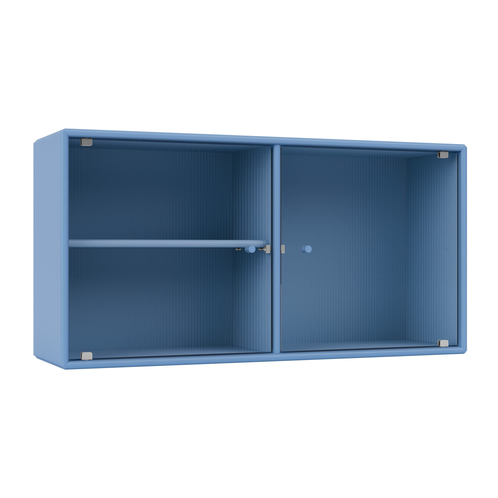Montana - Ripple I Vitrine Cabinet 154-Azure 04 Suspension Rails - Vitrineskap - Peter J. Lassen - Blå - Glass/Tre