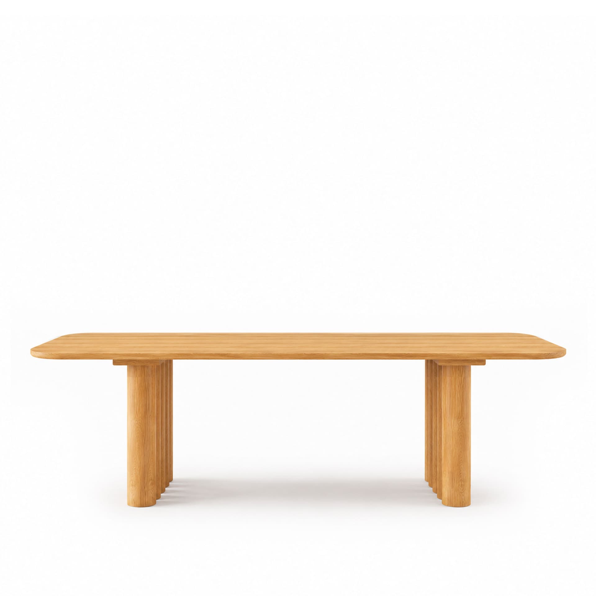 Dk3 - Plush Table Rectangular 30mm tabletop 130mm legs  L200 x W100 x H72 cm  Max 2 extension leaves Oak - oil - Spisebord - Oransje