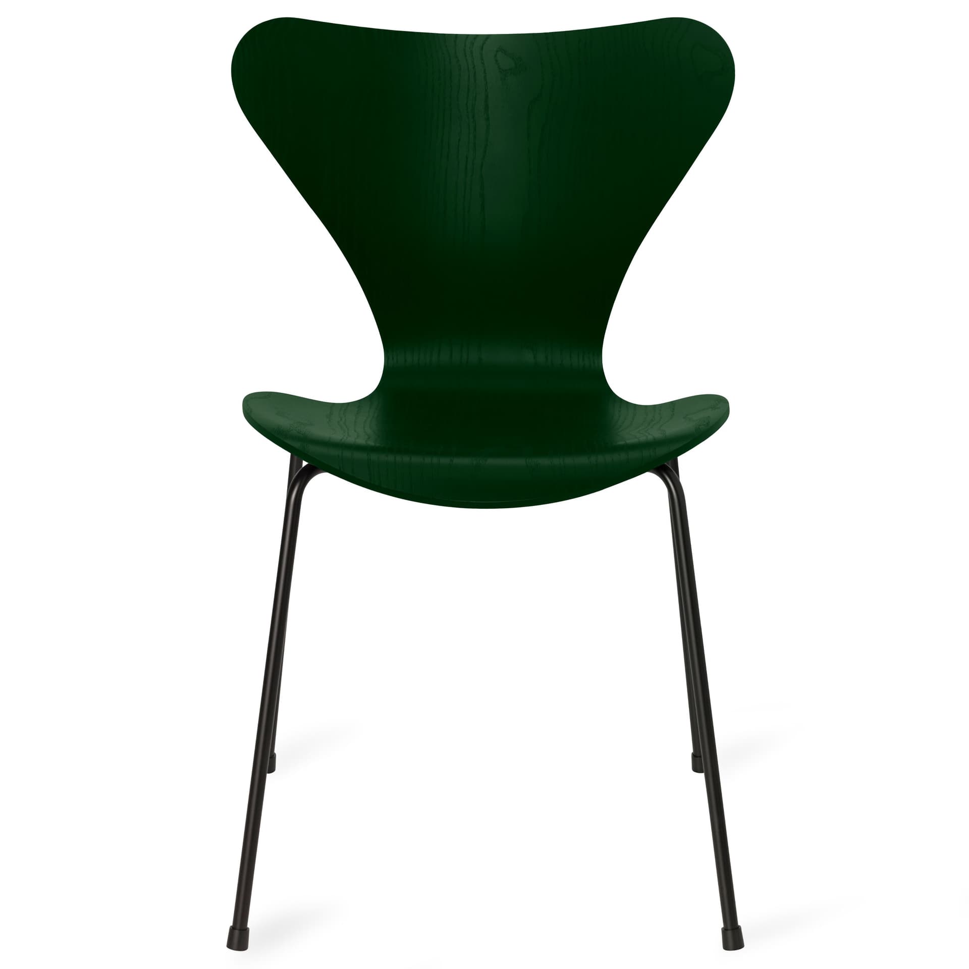 Fritz Hansen - Series 7 stol 3107 farget askfiner stålram svart evergreen - Spisestoler - Arne Jacobsen - Grønn - Metall/Tre