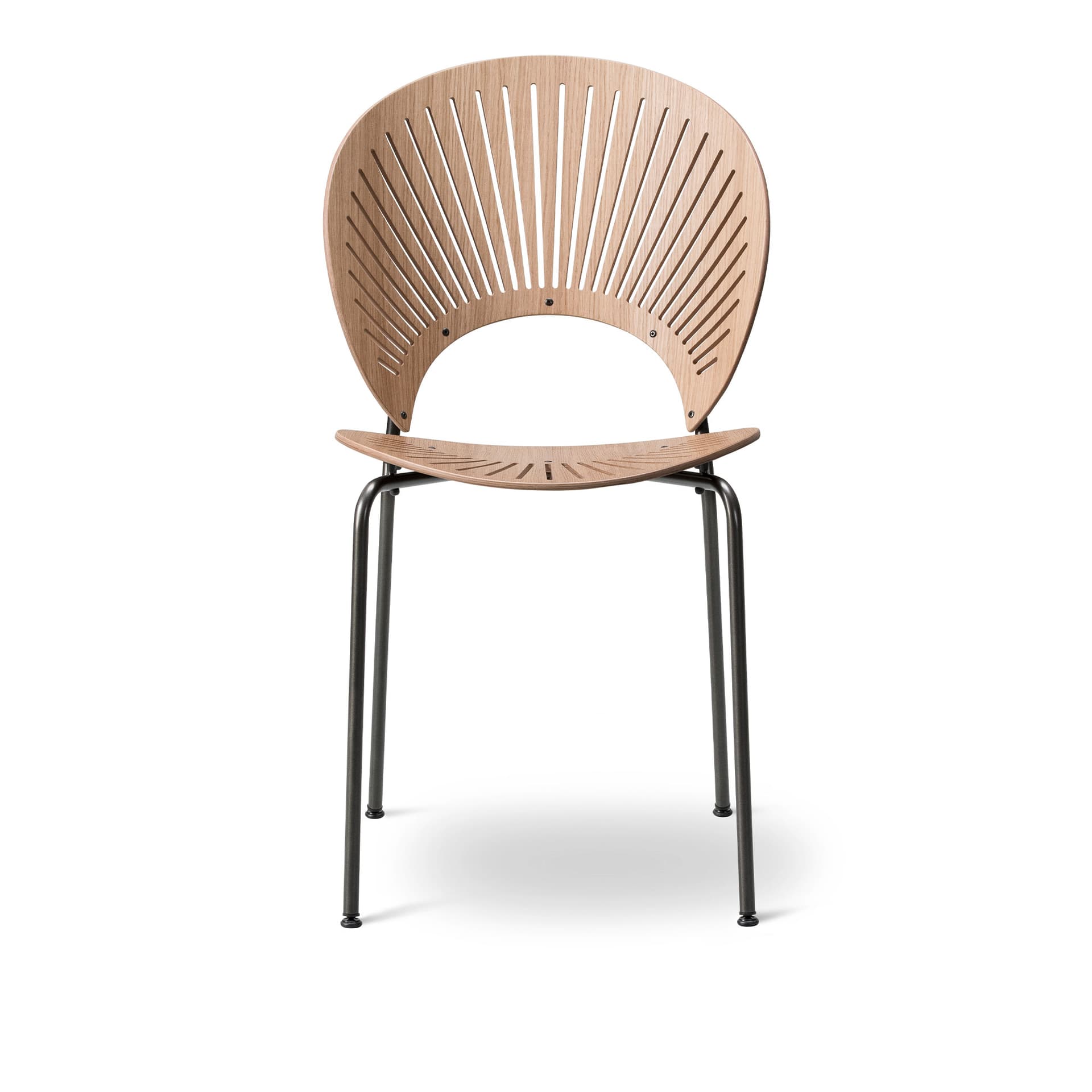 Fredericia Furniture - Trinidad Chair, Lackerad ek, Flint - Spisestoler - Nanna Ditzel - Grå - Metall/Tre