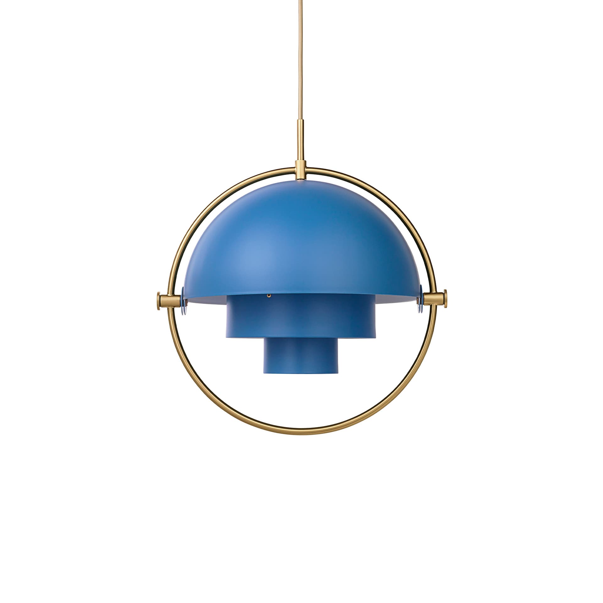 GUBI Multi-Lite taklampe messing-blå