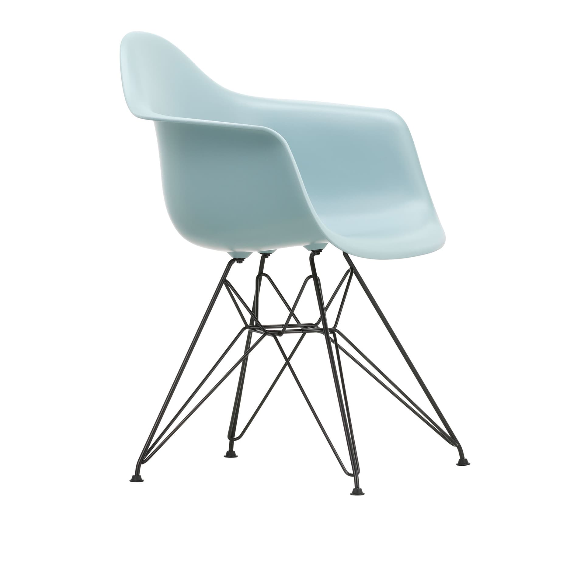 Vitra - Eames Plastic Armchair DAR 23 Ice Grey Basic Dark Base - Spisestoler - Charles & Ray Eames - Grå - Metall/Plast