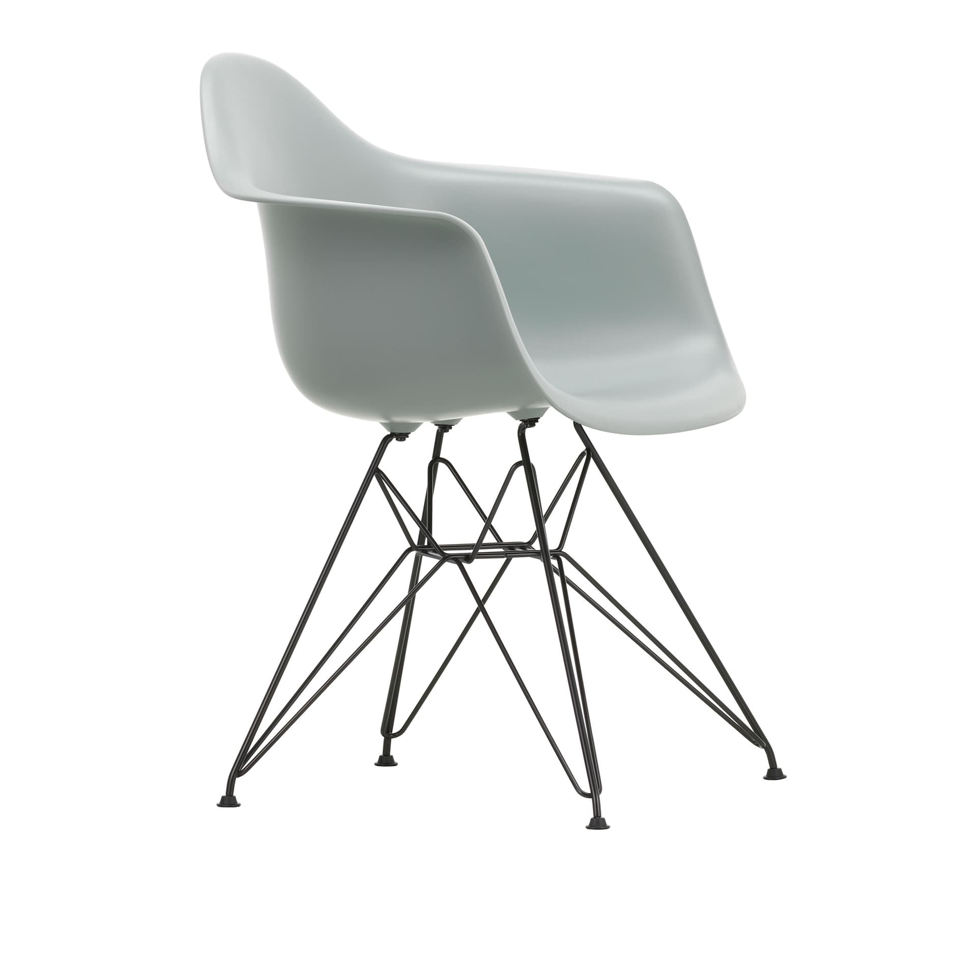 Vitra - Eames Plastic Armchair DAR 24 Light Grey Basic Dark Base - Spisestoler - Charles & Ray Eames - Grå - Metall/Plast