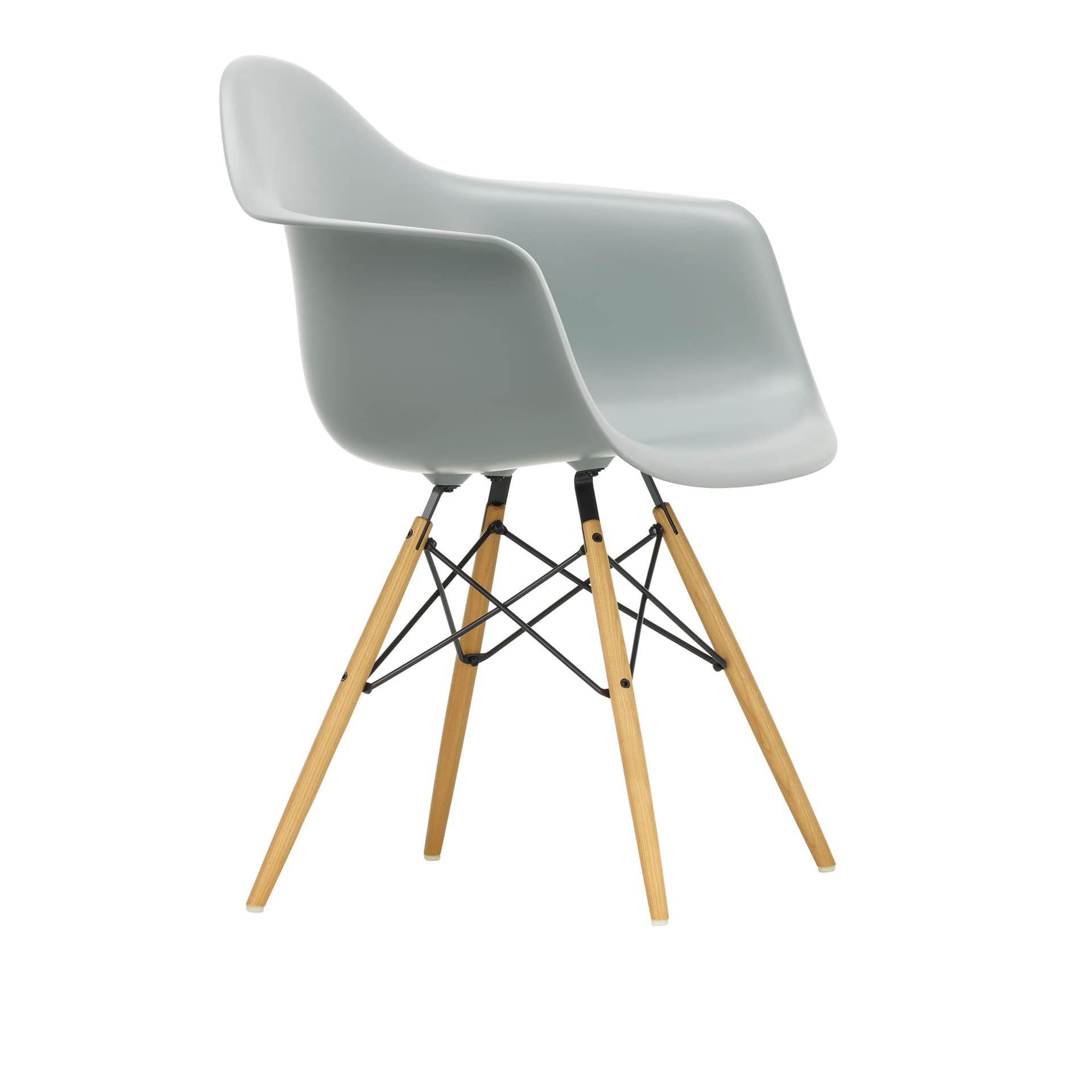 Vitra - Eames Plastic Armchair DAW - 24 Light Grey - Ash Honey Tone - Spisestoler - Charles & Ray Eames - Grå - Metall/Tre/Plast