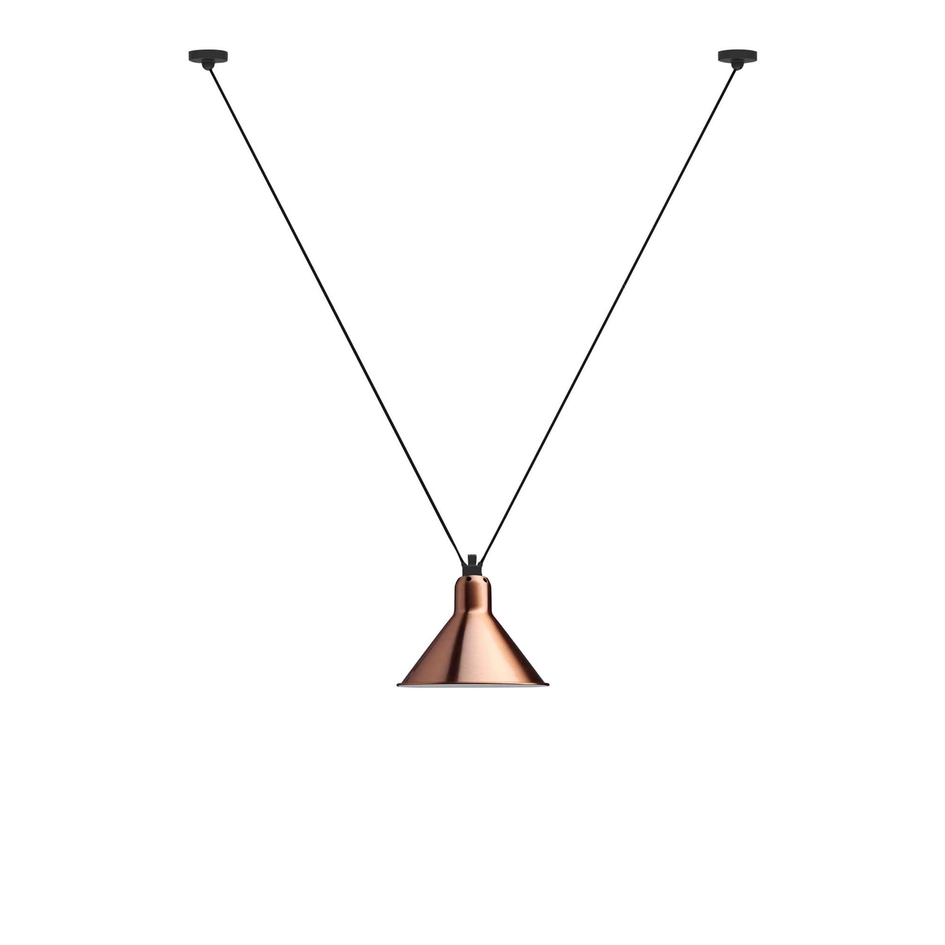 Lampe Gras - 323 L Pendel Konisk Kobber/Hvit