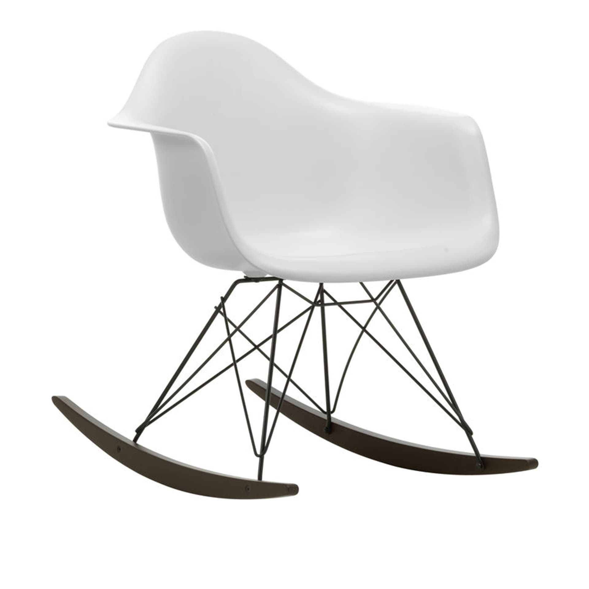 Vitra - Eames RE Plastic Armchair RAR 85 Cotton White, Basic Dark Base, Dark Maple - Lenestoler - Charles & Ray Eames - Hvit - Metall/Plast