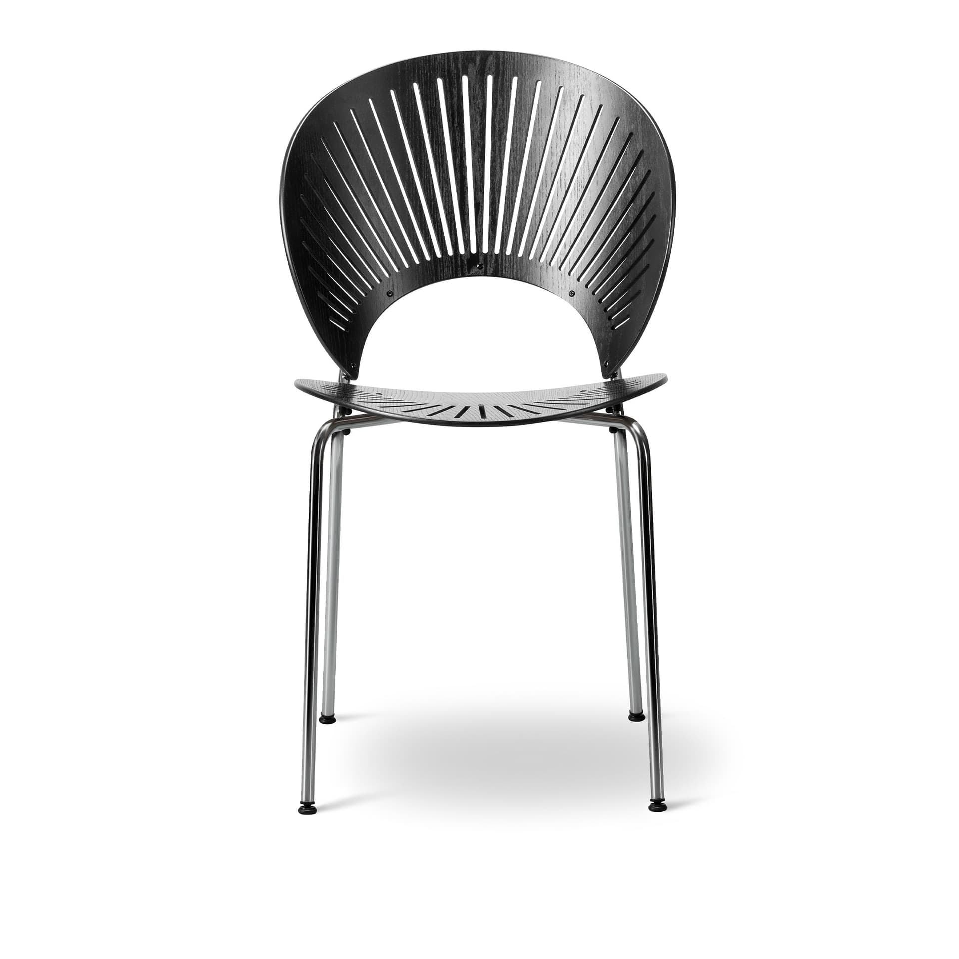 Fredericia Furniture - Trinidad Chair, Svartlackerad ask, Krom - Spisestoler - Nanna Ditzel - Sølv,Svart - Metall/Tre