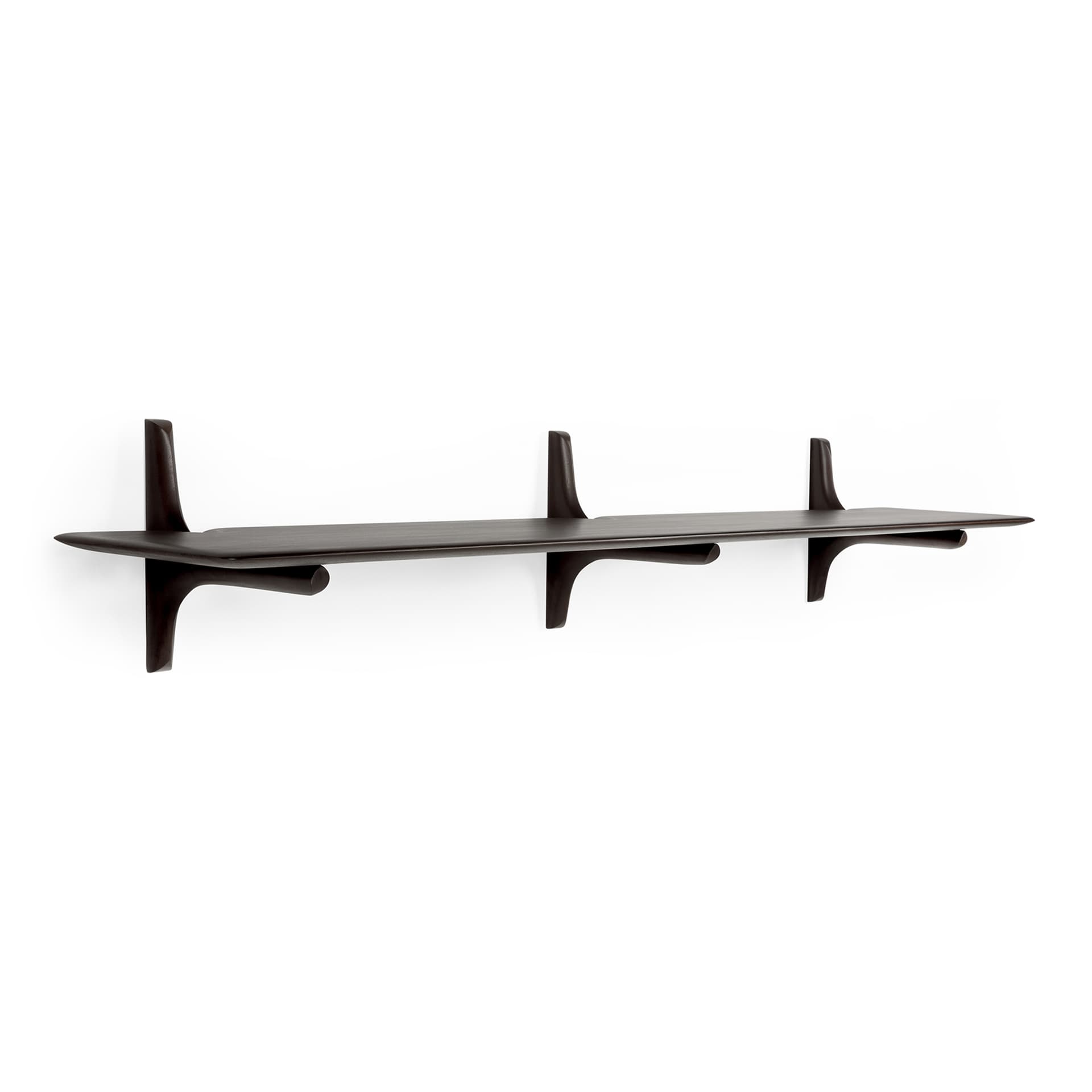 Ethnicraft - Pi Wall Shelf - Varnished Mahogany - Dark Brown - 1 Shelf 168 x 35 x 28 - Hyller & Hyllesystemer - Alain Van Havre - Tre farget - Tre