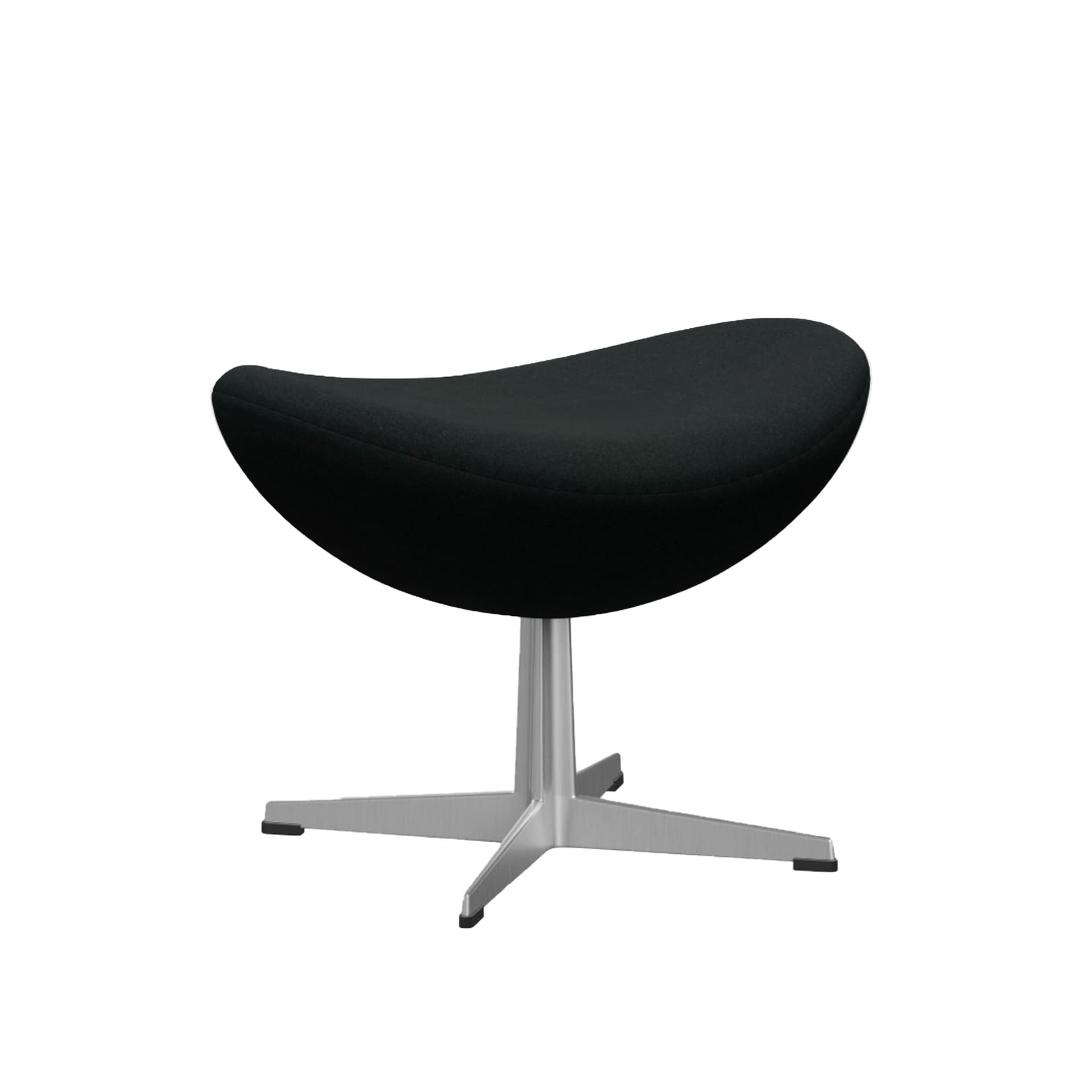 Fritz Hansen - Ägget Fotpall, Tyg, Tonus - 128 - Skamler & Taburetter - Arne Jacobsen - Svart - Metall/Tekstilmateriale/Syntetisk materiale