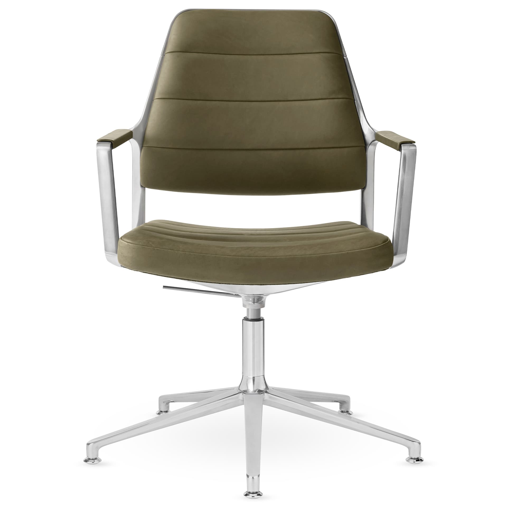 Vipp - Vipp455+ Swivel chair, polished, gliders, Bosco leather - Kontorstoler