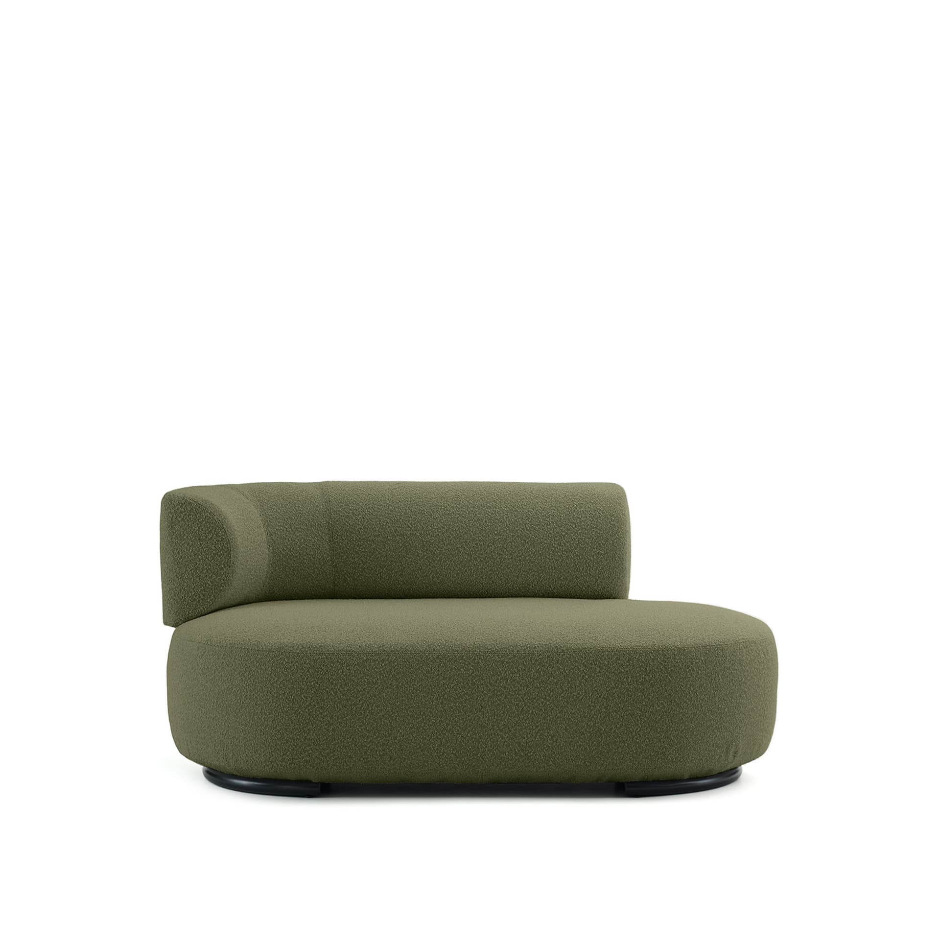 Kartell - K-Waiting Ottoman Left Backrest Bouclé Green - Sofaer - Rodolfo Dordoni - Grønn - Metall/Tekstilmateriale/Plast