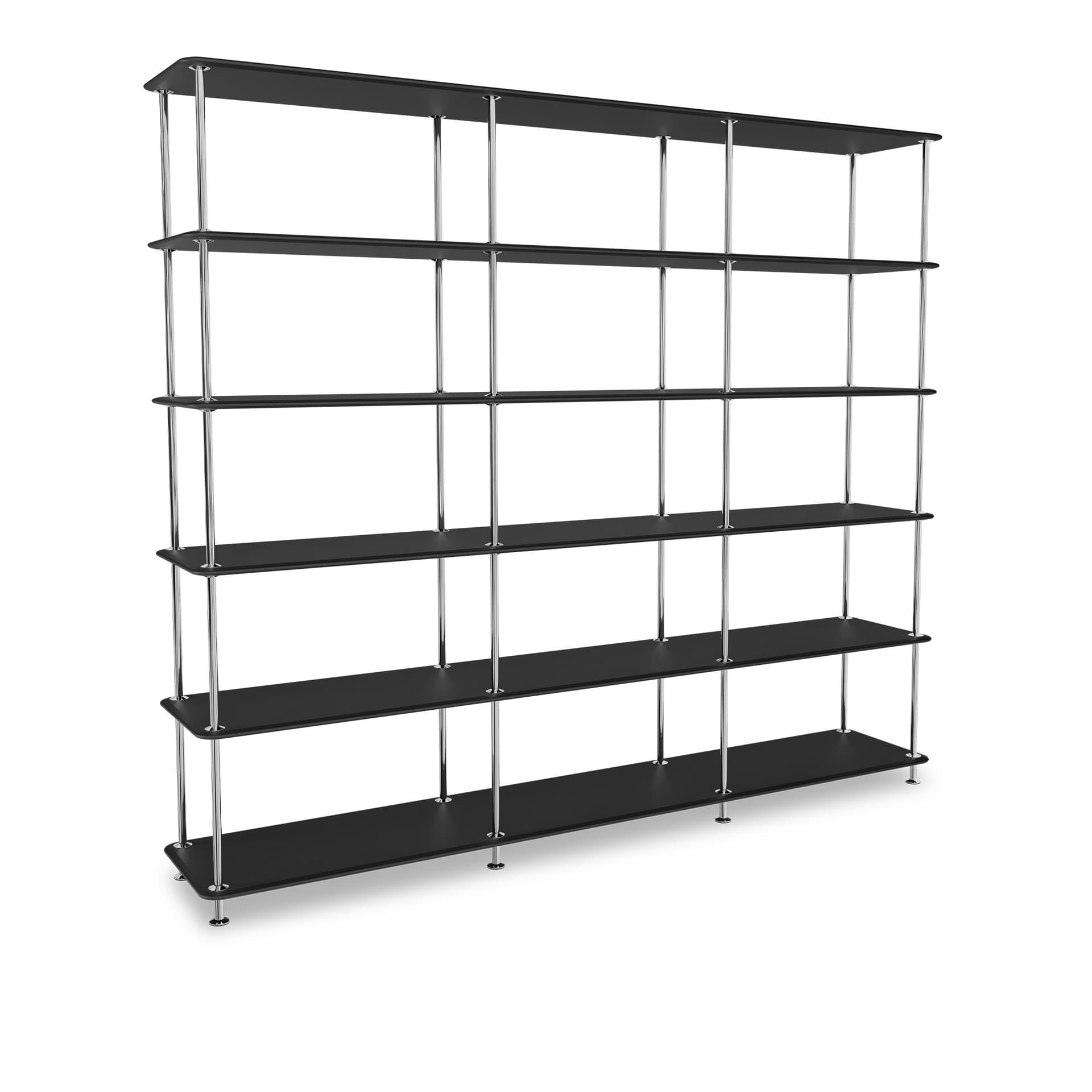 Montana - Montana Free 555000 207-Blackstructure 44C-Chrome - Hyller & Hyllesystem - Jakob Wagner - Svart - Metall/Tre