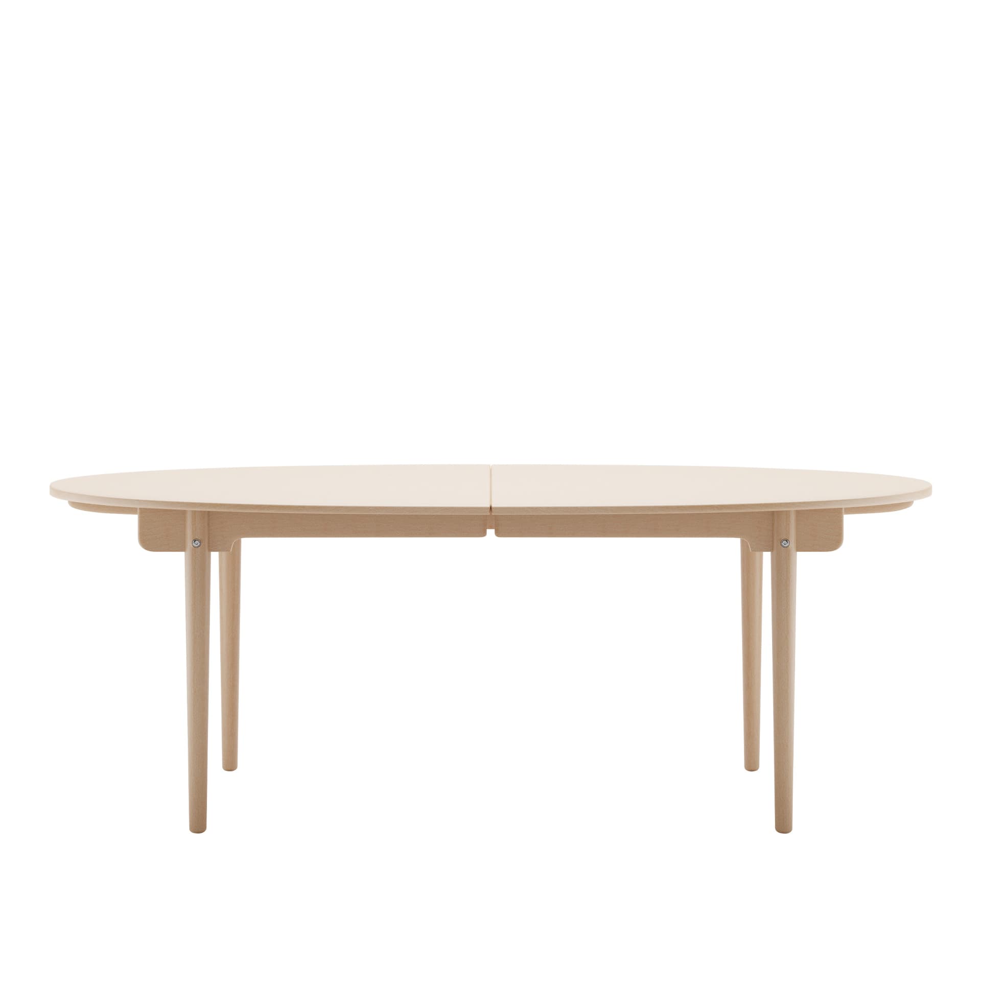 Carl Hansen - CH338, Klarlackad Bok, Med plats för 2 st iläggsskivor - Spisebord - Hans J. Wegner - Beige - Tre
