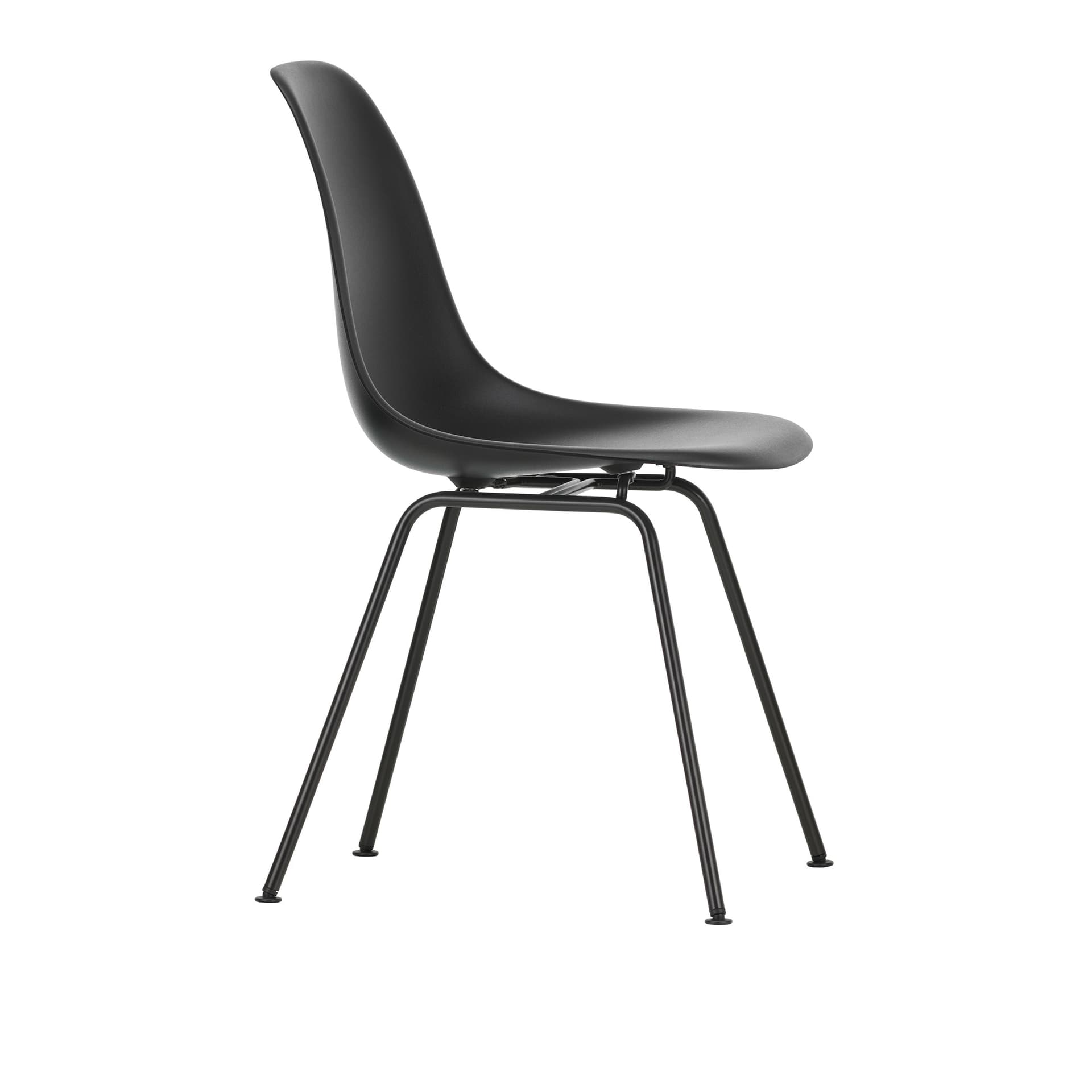 Vitra - Eames Plastic Chair DSX - 12 Deep Black - Basic Dark Base - Spisestoler - Charles & Ray Eames - Svart - Metall/Plast