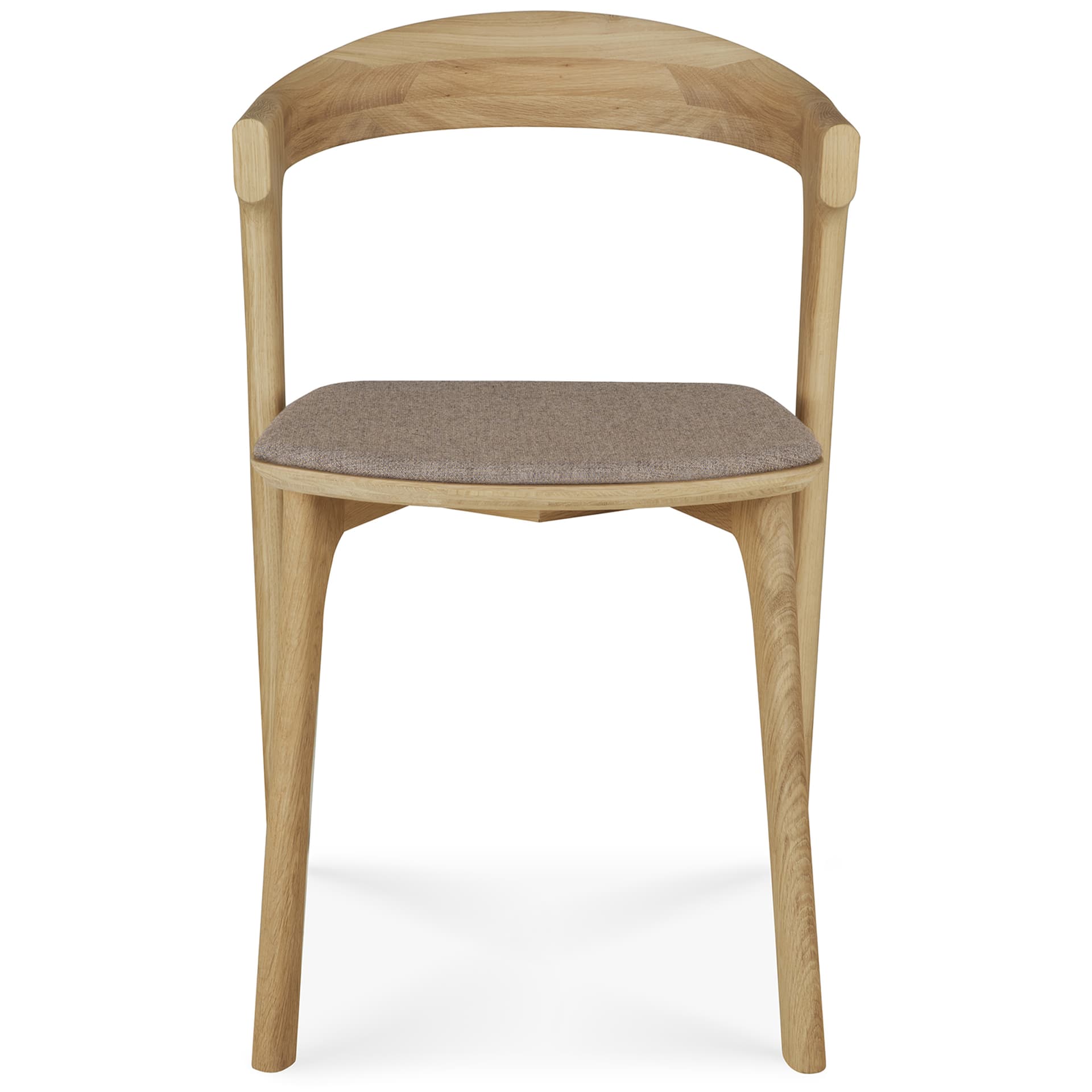 Ethnicraft - Bok Dining Chair Oak Upholstered Warm Grey Fabric - Spisestoler - Alain Van Havre - Tre farget - Tre