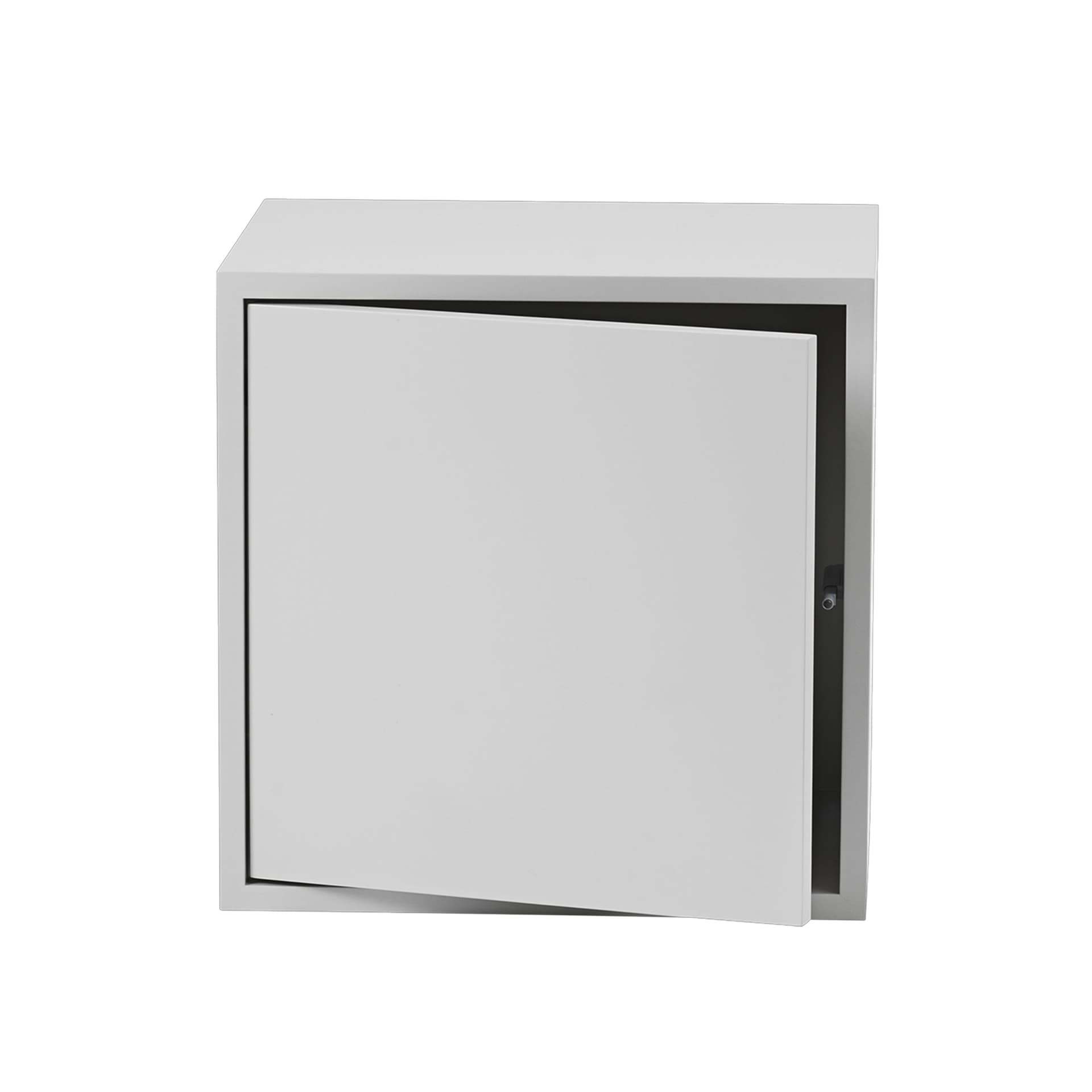 Muuto - Stacked 2.0 Light Grey Medium With Door - Hyller & Hyllesystem - Julien De Smedt - Grå