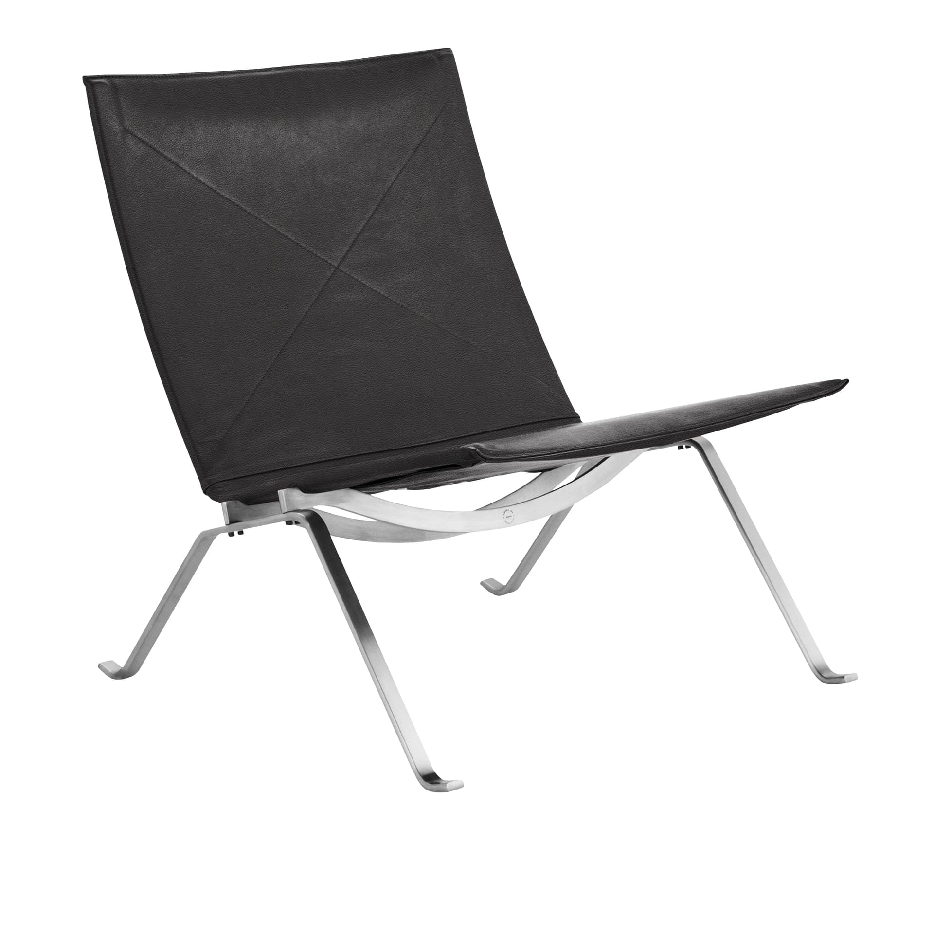 Fritz Hansen - PK22, Läder, Aura Black Brown - Lenestoler - Poul Kjærholm - Brun - Lær/Metall