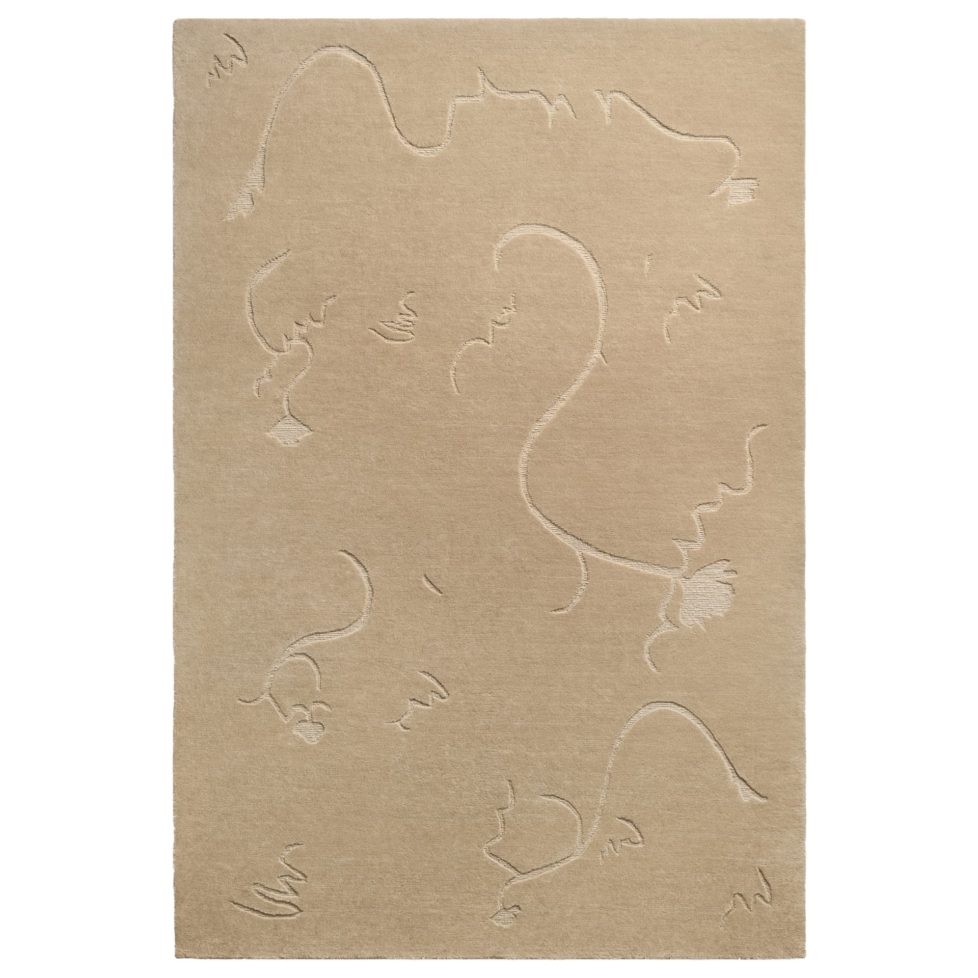 Nordic Knots - Dancing Flower - Sand 170x240 - Ulltepper - Beige - Ull