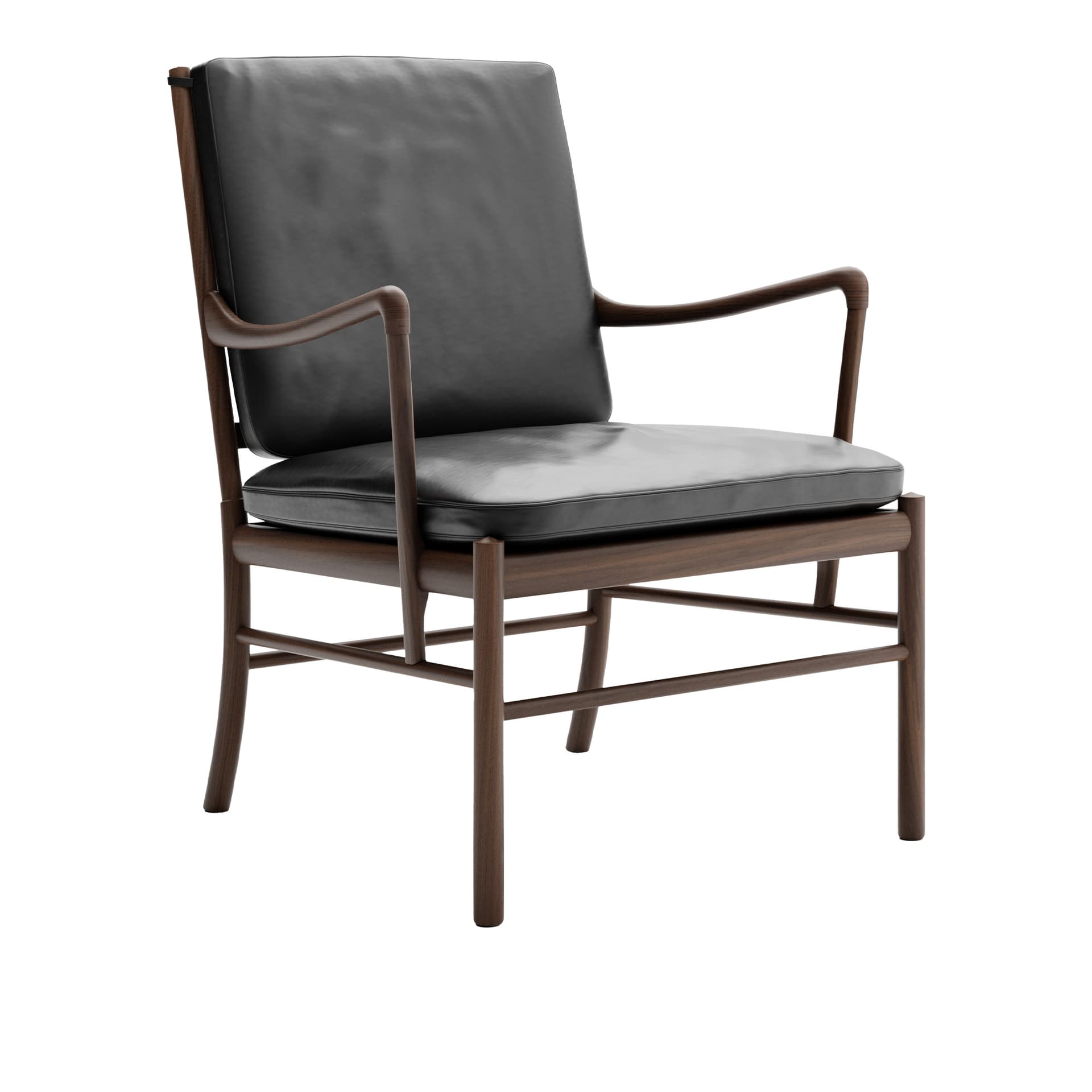 Carl Hansen - OW149 - Colonial Chair, Oljad Valnöt, Lädergrupp C Sif - 98 - Lenestoler - Ole Wanscher - Svart - Lær/Tre