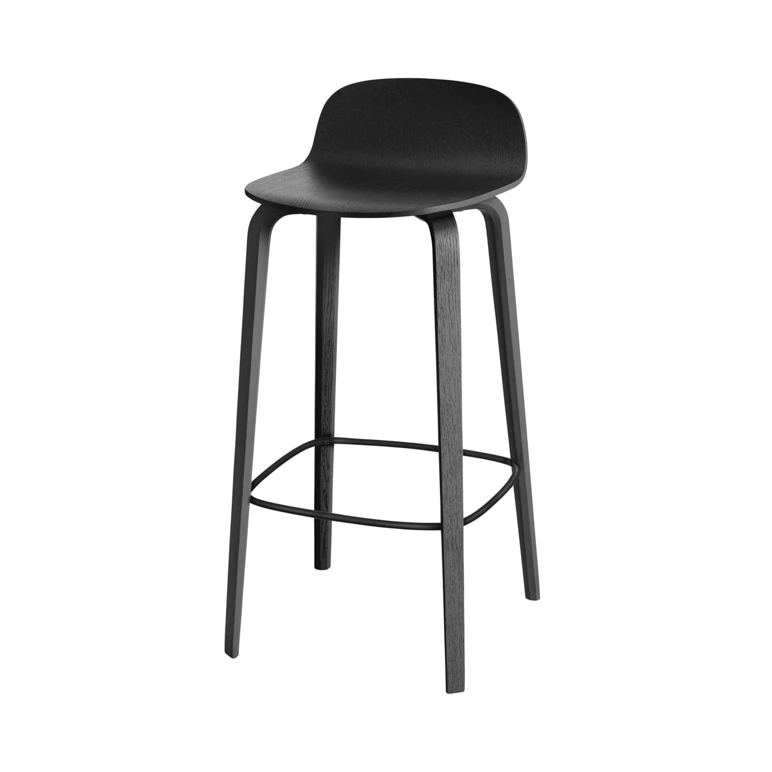 Muuto - Visu 75 cm  Black - Barstoler & barkrakker - Mika Tolvanen - Svart - Tre