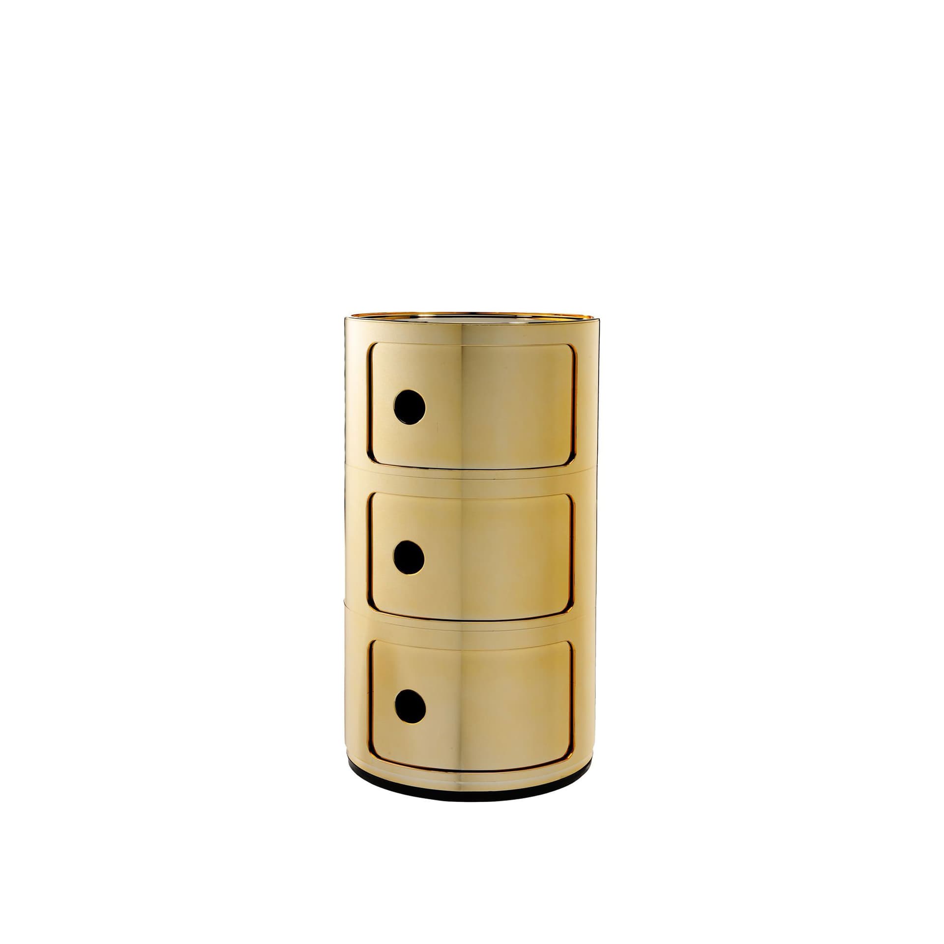 Kartell - Componibili Metallic 3 - Gold - Skuffeseksjoner - Anna Castelli Ferrieri - Gull - Plast