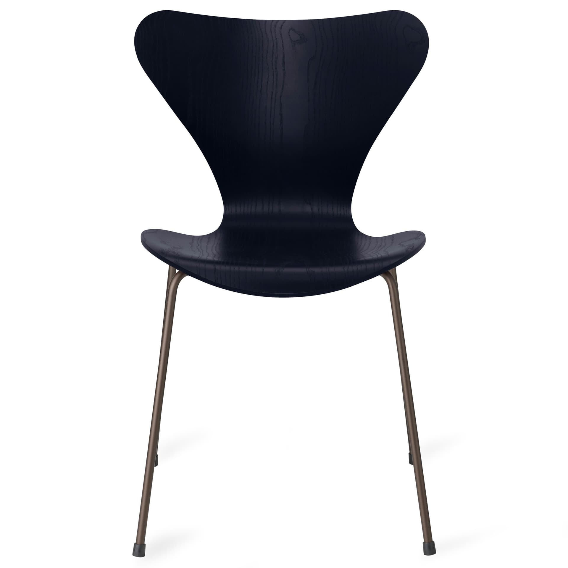 Fritz Hansen - Series 7 stol 3107 farget askfiner stålram brun bronse midnight blue - Spisestoler - Arne Jacobsen - Blå - Metall/Tre