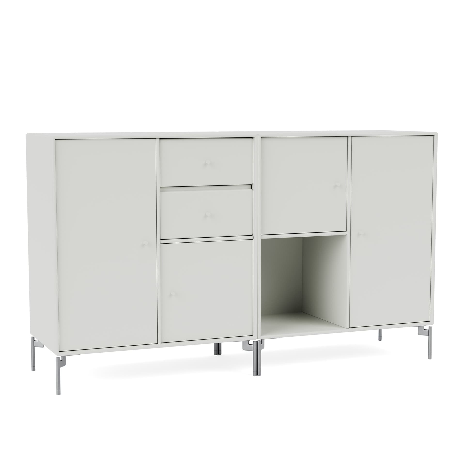 Montana - Couple Sideboard - Nordic / Matt Chrome Legs - Sideboards - Peter J. Lassen - Grå