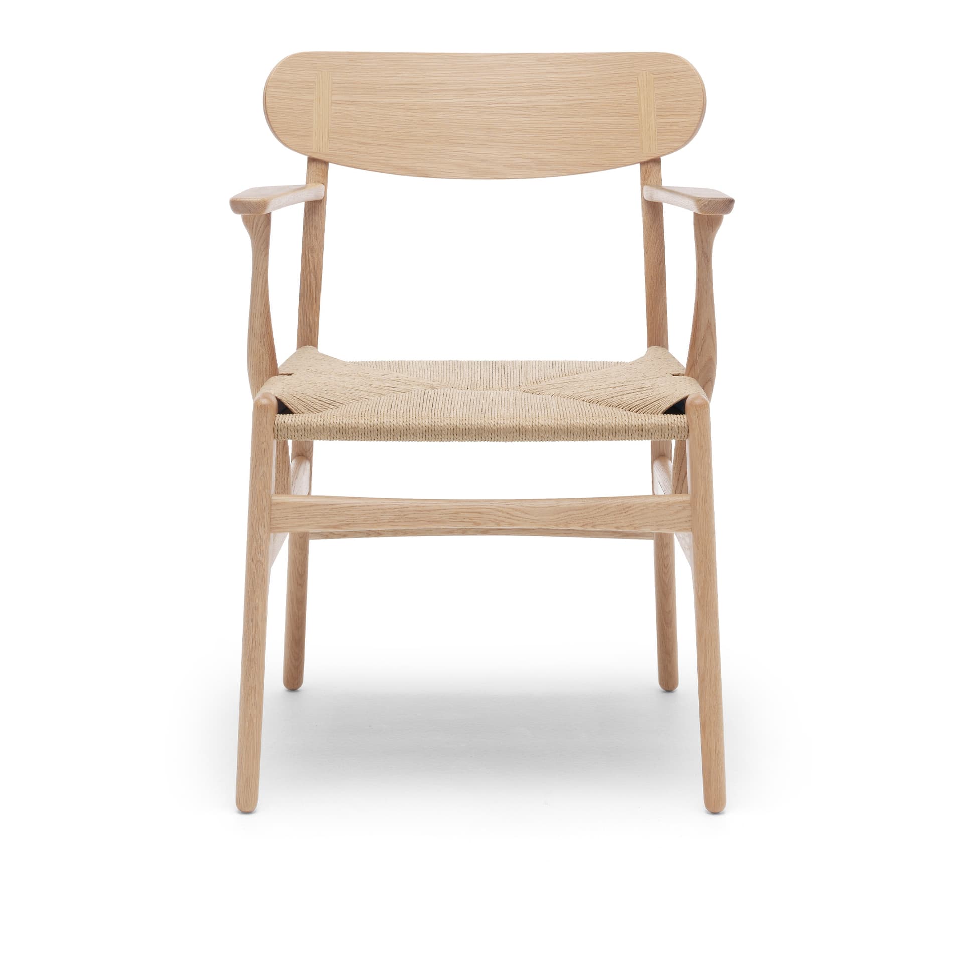 Carl Hansen - CH26, Vitoljad Ek, Naturflätat papperssnöre - Spisestoler - Hans J. Wegner - Tre farget - Tre