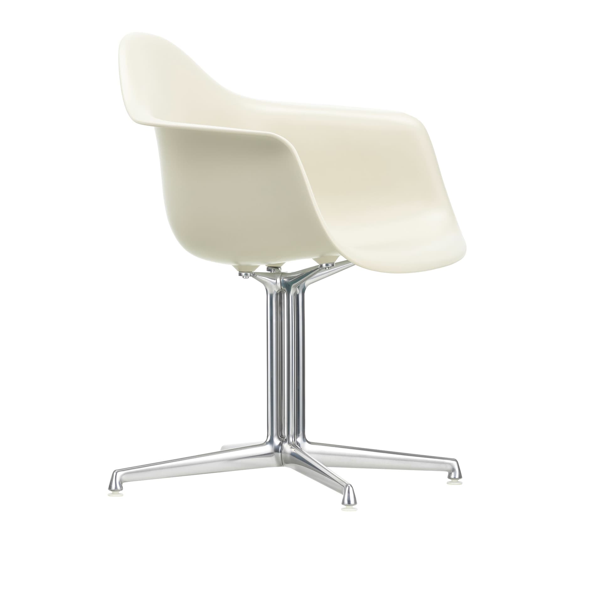 Vitra - Eames Plastic Armchair DAL - 11 Pebble - Aluminium Polished - Kontorstoler - Charles & Ray Eames - Hvit - Metall/Plast