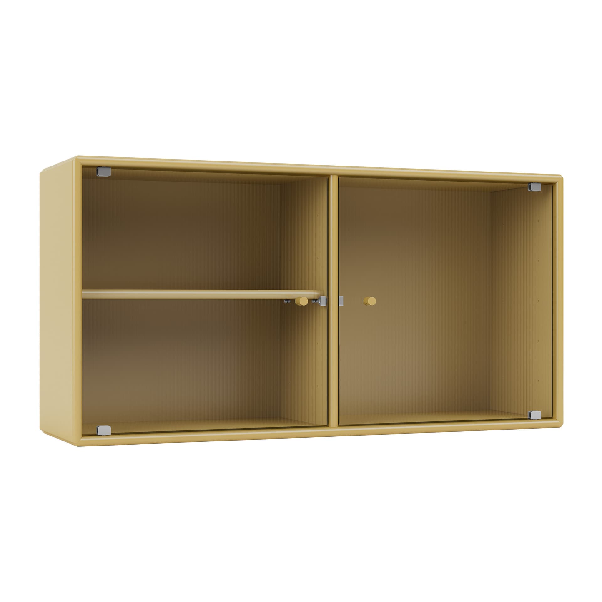 Montana - Ripple I Vitrine Cabinet 157-Cumin 04 Suspension Rails - Vitrineskap - Peter J. Lassen - Gul - Glass/Tre