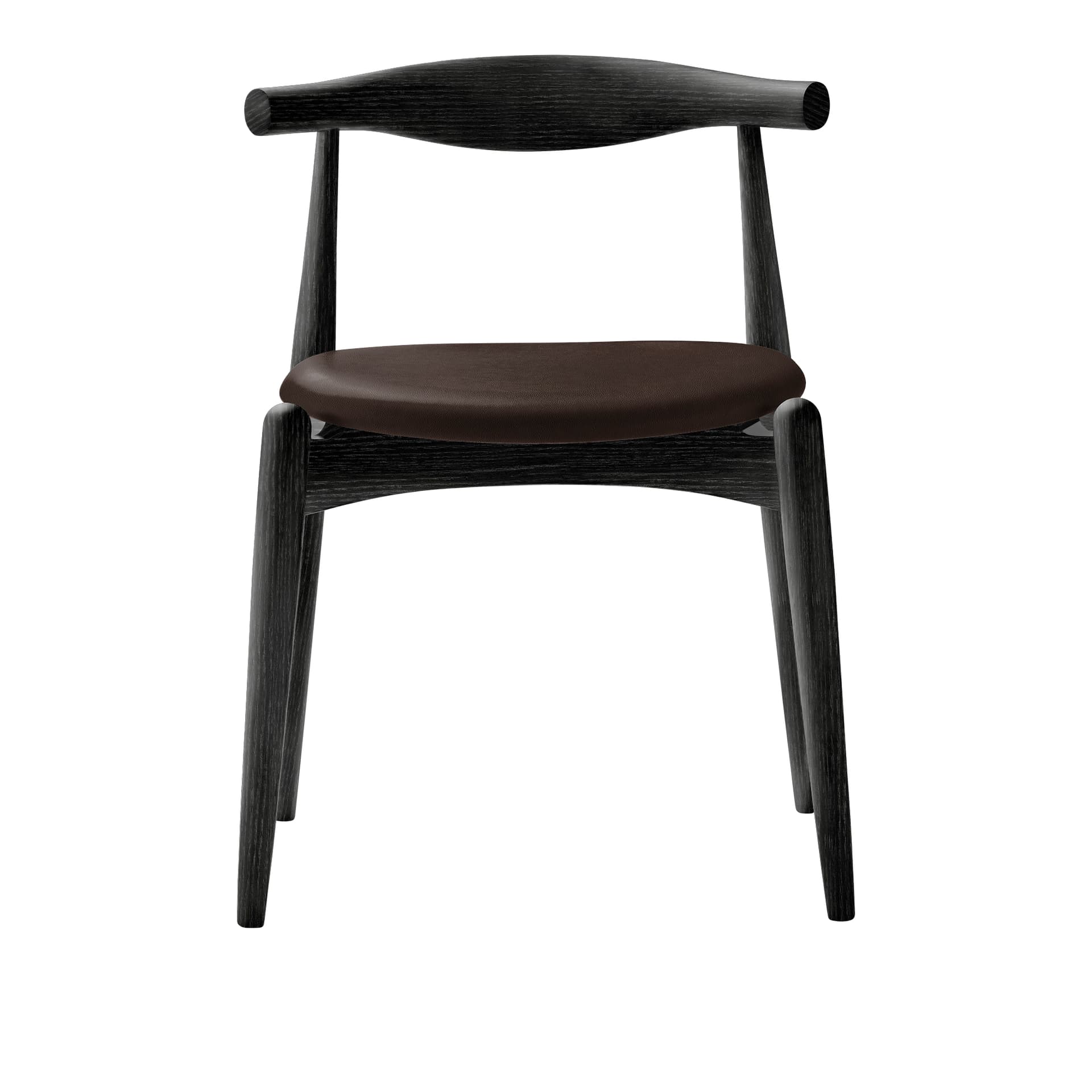 Carl Hansen - CH20, Svartlackad Ek, Lädergrupp B Thor - 306 - Spisestoler - Hans J. Wegner - Svart - Tre