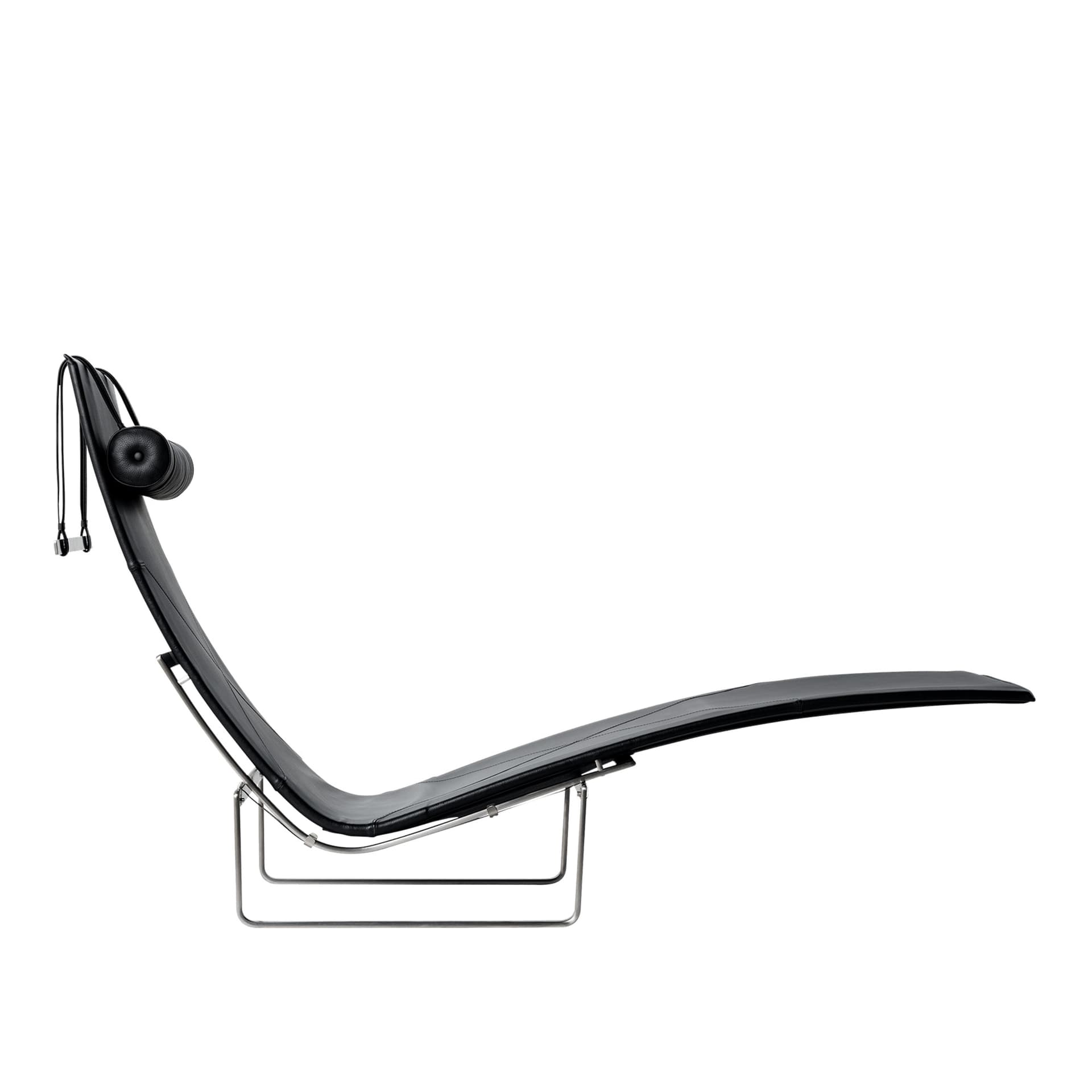 Fritz Hansen - PK24, Läder, Aura Black - Liggestoler - Poul Kjærholm - Svart - Lær/Metall