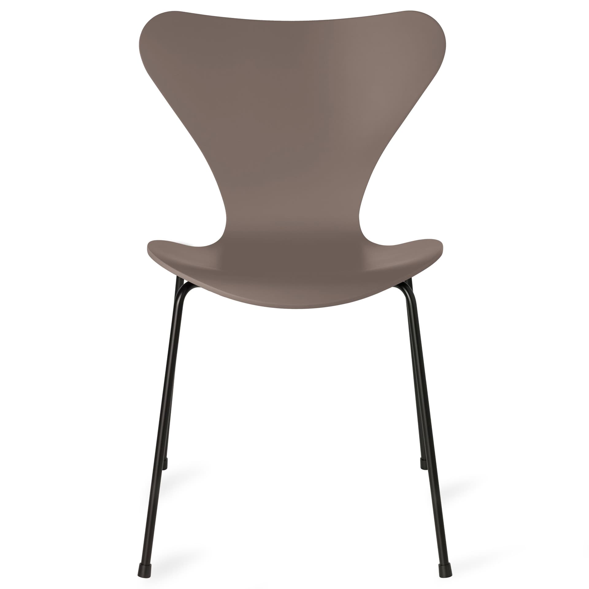 Fritz Hansen - Series 7 stol 3107 bøkfiner stålunderstell svart deep clay - Spisestoler - Arne Jacobsen - Beige,Grå - Metall/Tre
