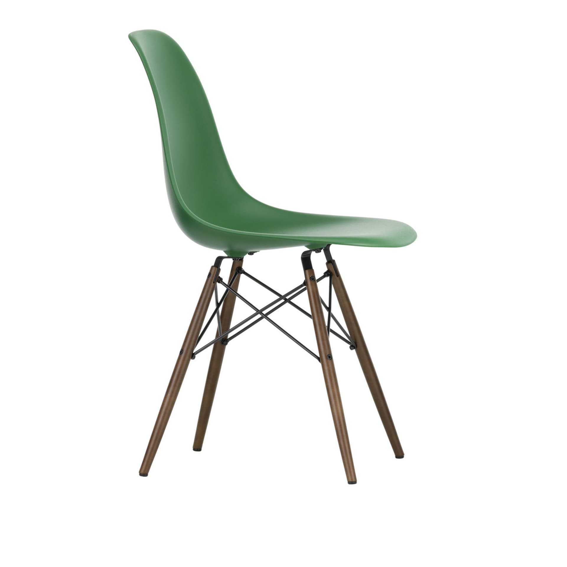 Vitra - Eames RE Plastic Chair DSW 17 Emerald, Dark Maple - Spisestoler - Charles & Ray Eames - Grønn - Metall/Plast