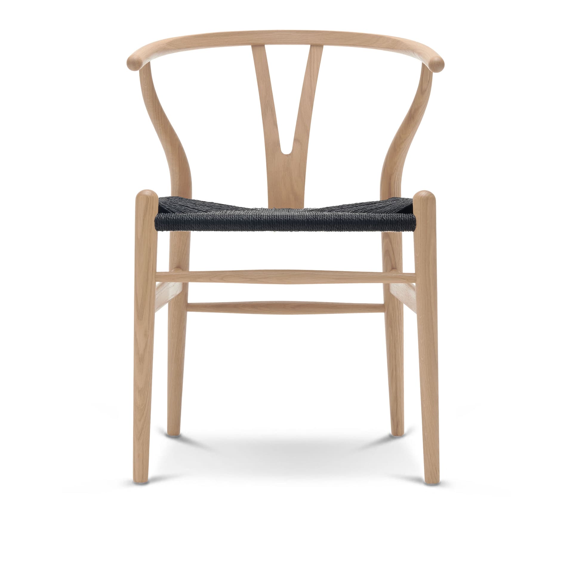 Carl Hansen - CH24 Y-Stolen Ek/ Snöre Svart Vitolja - Spisestoler - Hans J. Wegner - Tre farget - Papir/Tre