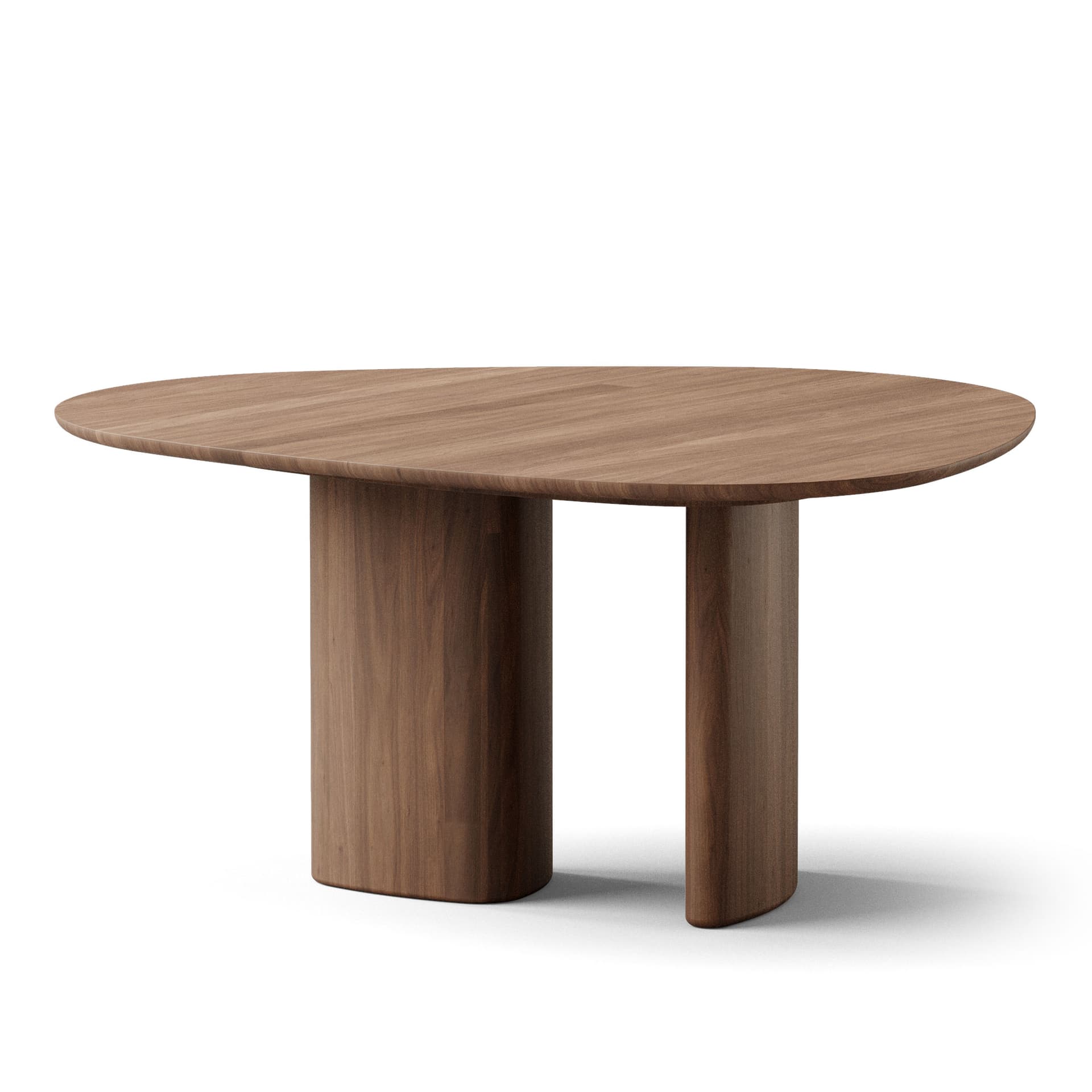 Dk3 - Tangent Table Round Ø136 x W160 x H72 cm  Max 2 extension leaves Walnut - oil - Spisebord - Brun - Tre