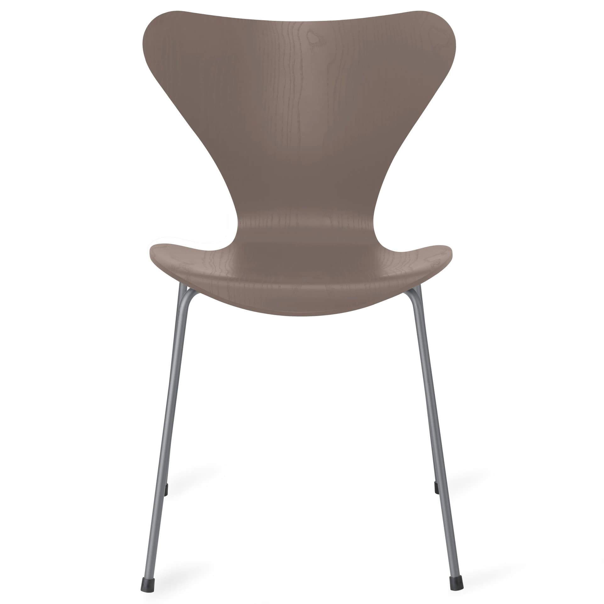 Fritz Hansen - Series 7 stol 3107 farget askfiner stålram sølvgrå deep clay - Spisestoler - Arne Jacobsen - Beige,Grå - Metall/Tre