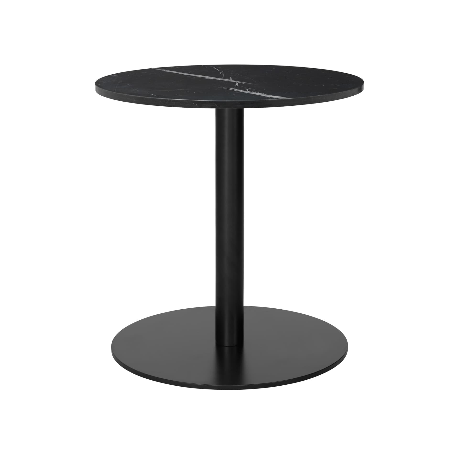 Gubi - Gubi 1.0 Lounge Table, Round, Ø60, Black Base, Marble Top - Nero Marquina - Sofabord - Svart - Metall/Stein