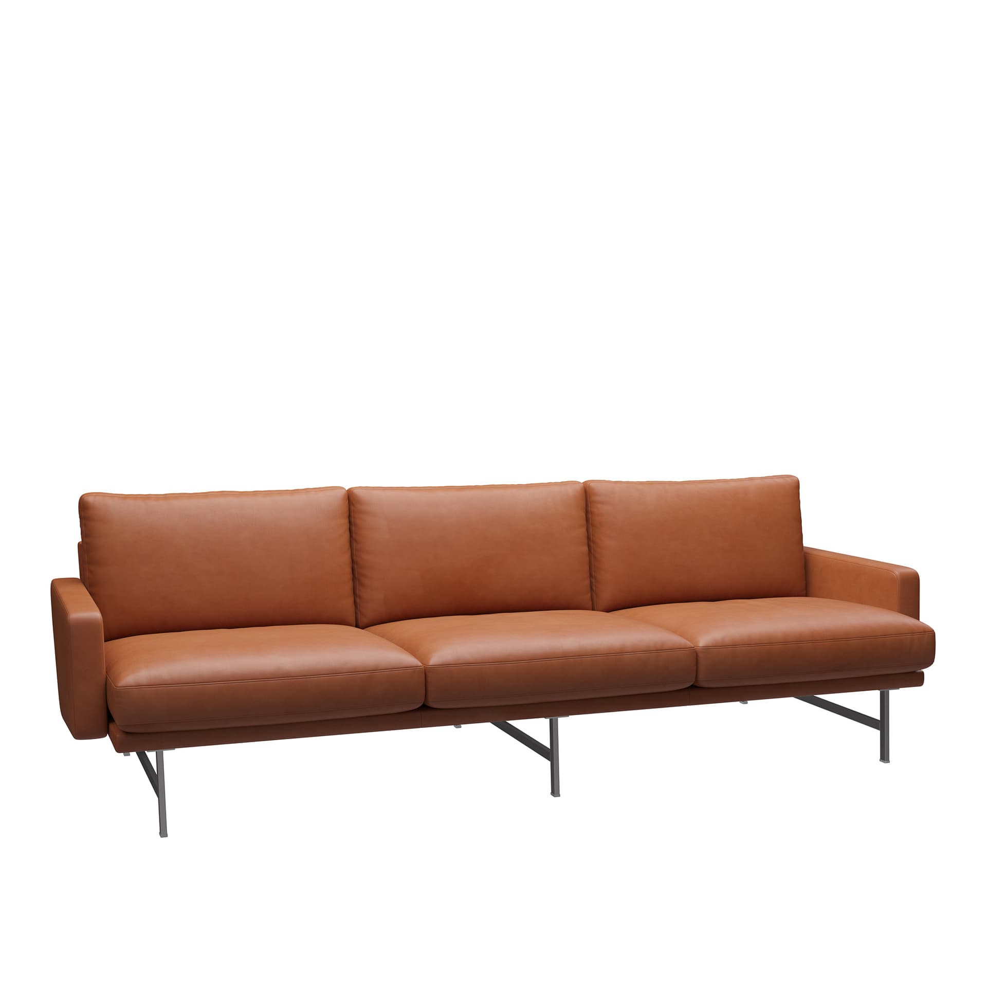 Fritz Hansen - PL113 Lissoni 3-sits, Läder, Elegance Walnut - Sofaer - Piero Lissoni - Brun