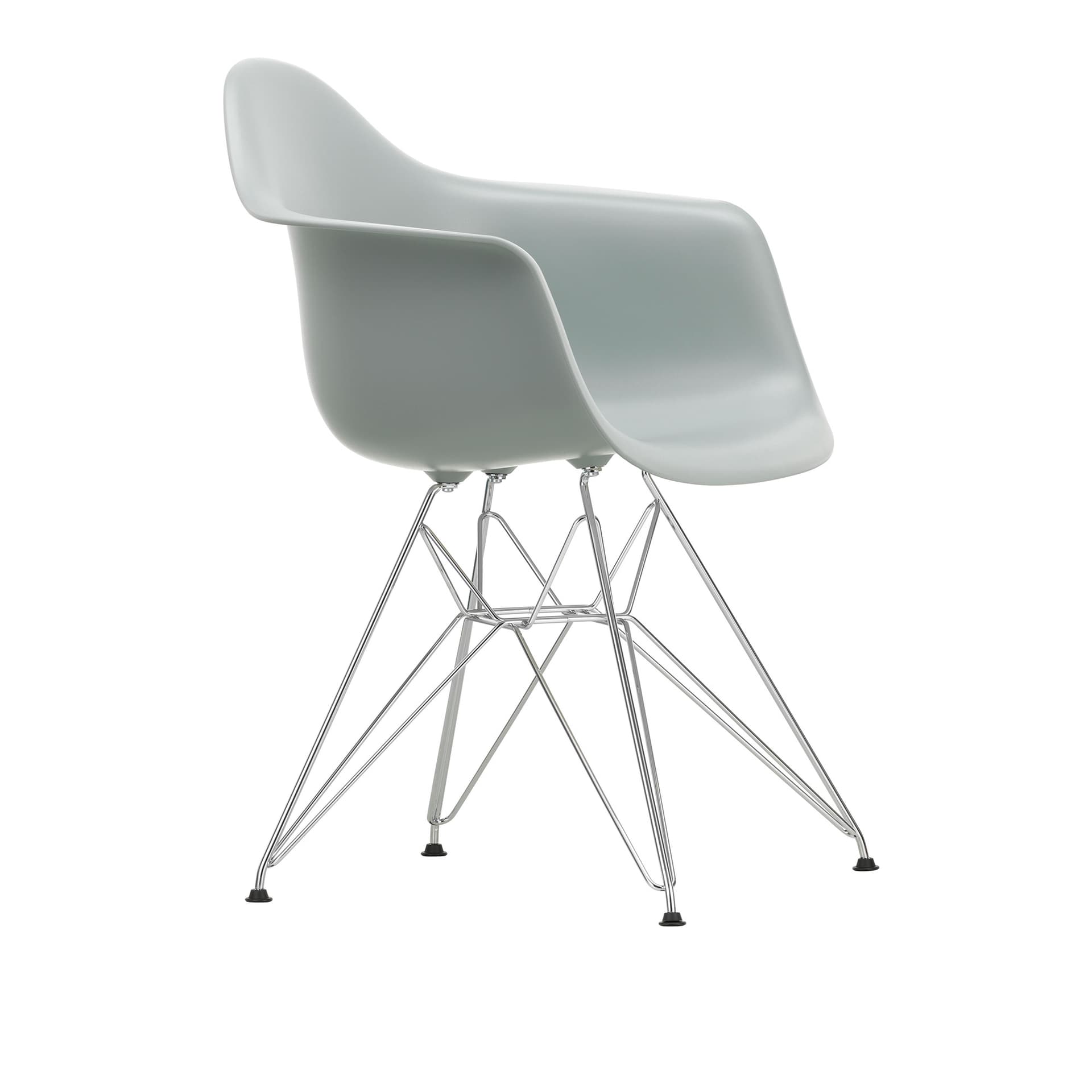 Vitra - Eames Plastic Armchair DAR - 24 Light Grey - Chrome Base - Spisestoler - Charles & Ray Eames - Grå - Metall/Plast