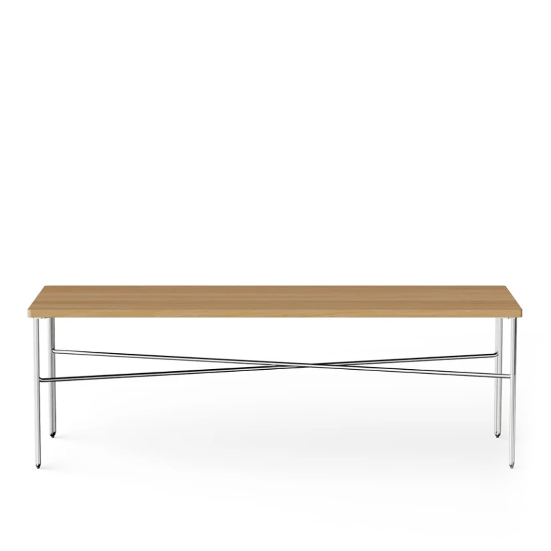 NINE - Inline soffbord 40 x 120 cm natural oak / stainless steel - Sofabord - Julien Renault - Beige - Tre