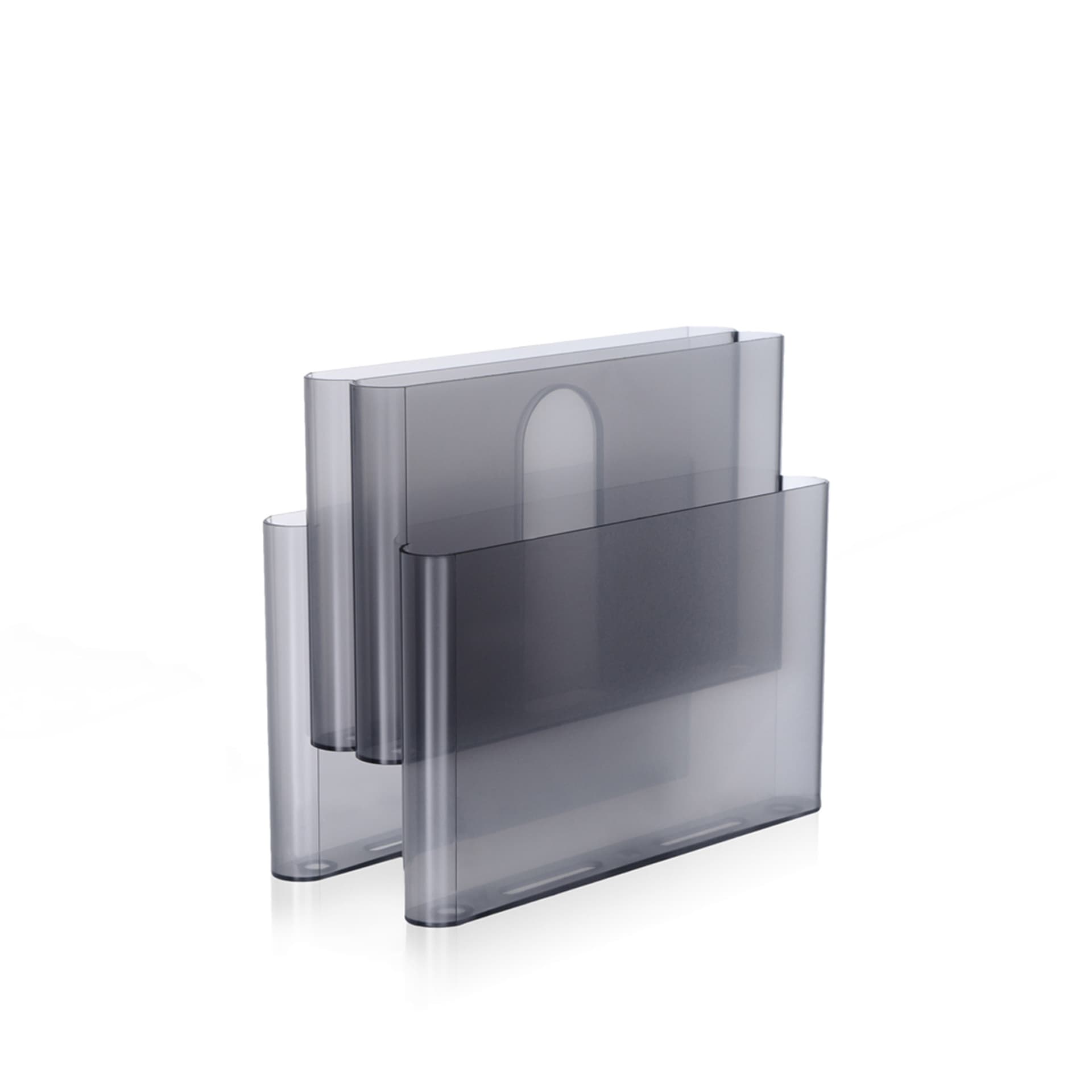 Kartell - Magazine Holder - Smoke - Bokstøtter - Giotto Stoppino - Grå - Plast