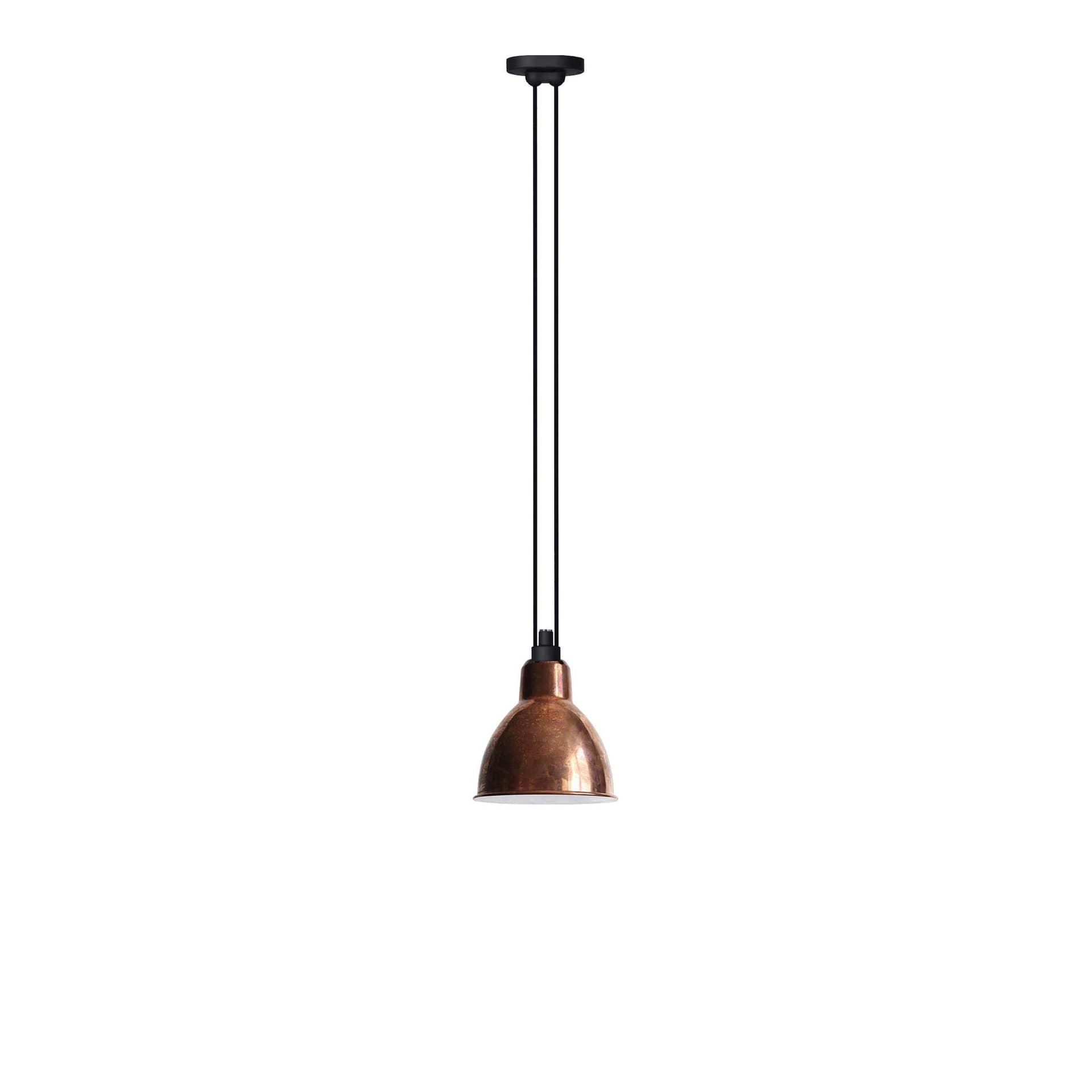 Lampe Gras - 322 L Pendel Round Raw Copper/White