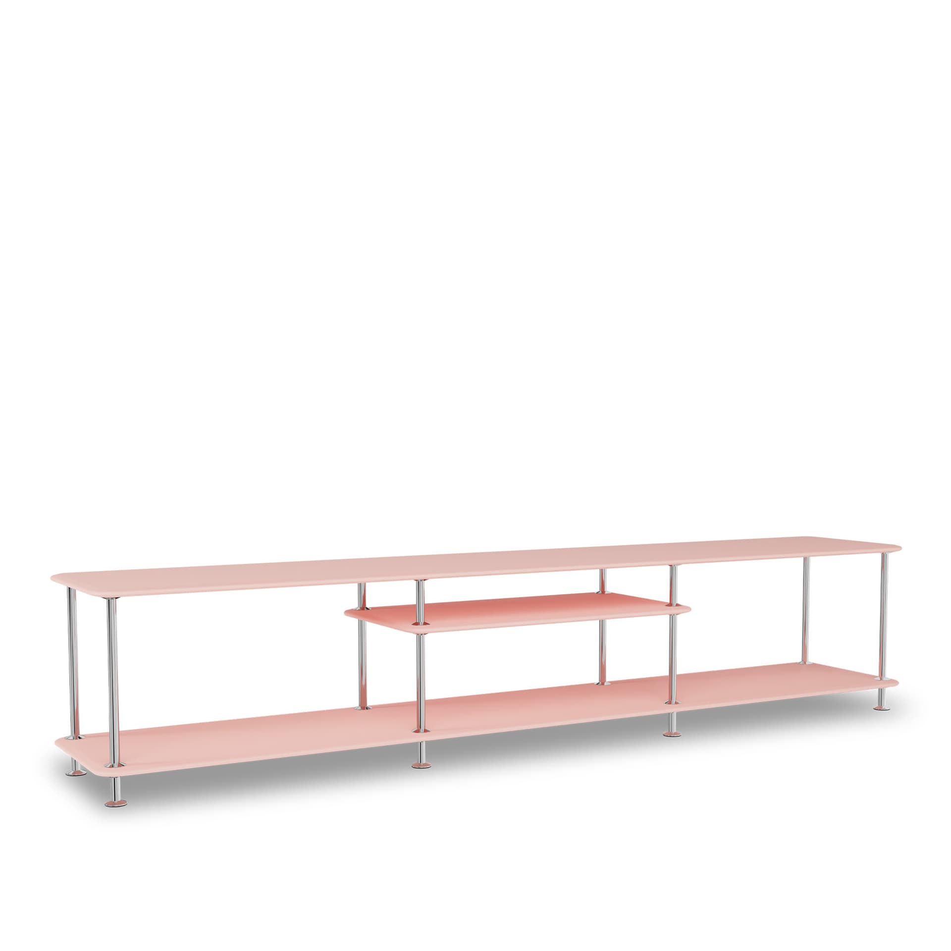 Montana - Montana Free 111010 167-Ruby 44C-Chrome - TV-benker - Jakob Wagner - Rød - Metall/Tre